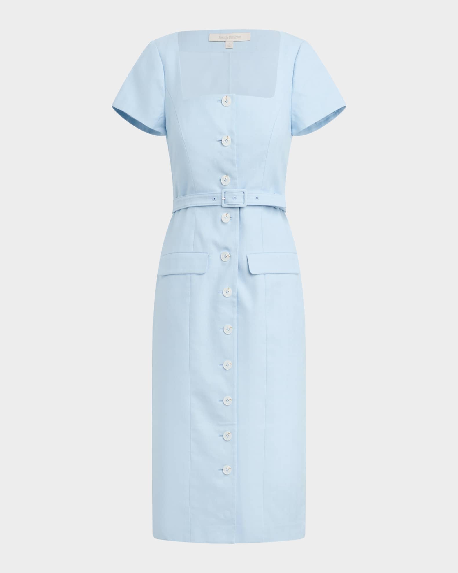 midi long sleeve pink dress Pink Collared Button Front Self Tie Eyelet Midi Dress – SSYS