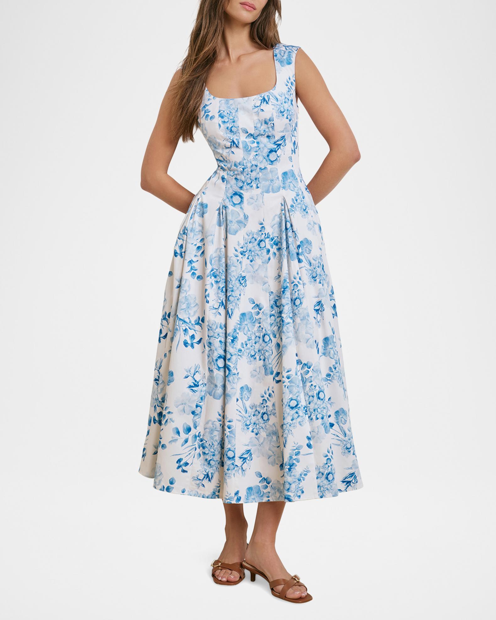favorite daughter blue dress Women's The Muse Cotton Fit & Flare Midi - Golden discountapp The Favorite Column Dress Diana's Aura is Unmistakable Size:L | Black Onyx