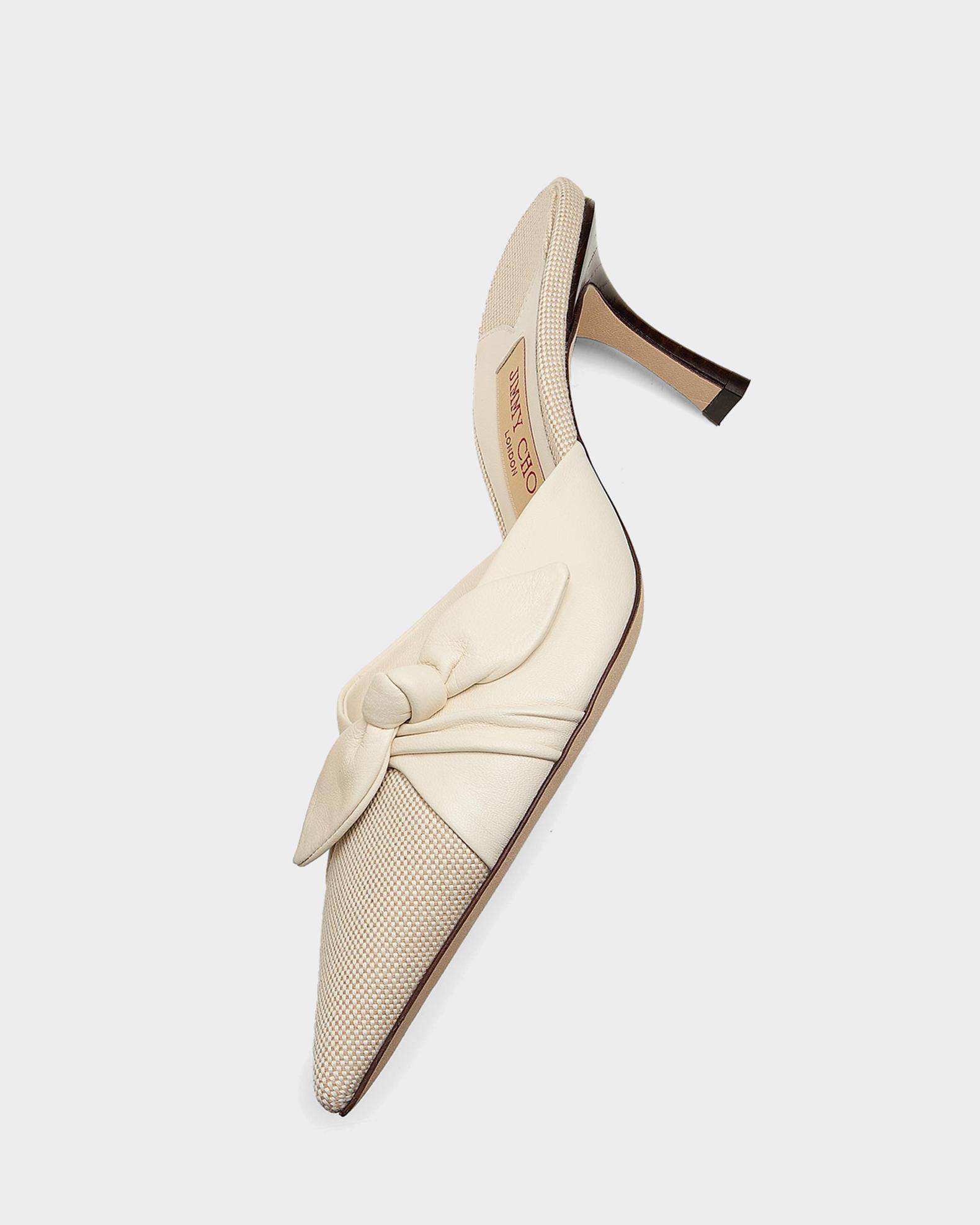 Jimmy Choo 65mm Livi Flecked Canvas and Leather Mule Pumps