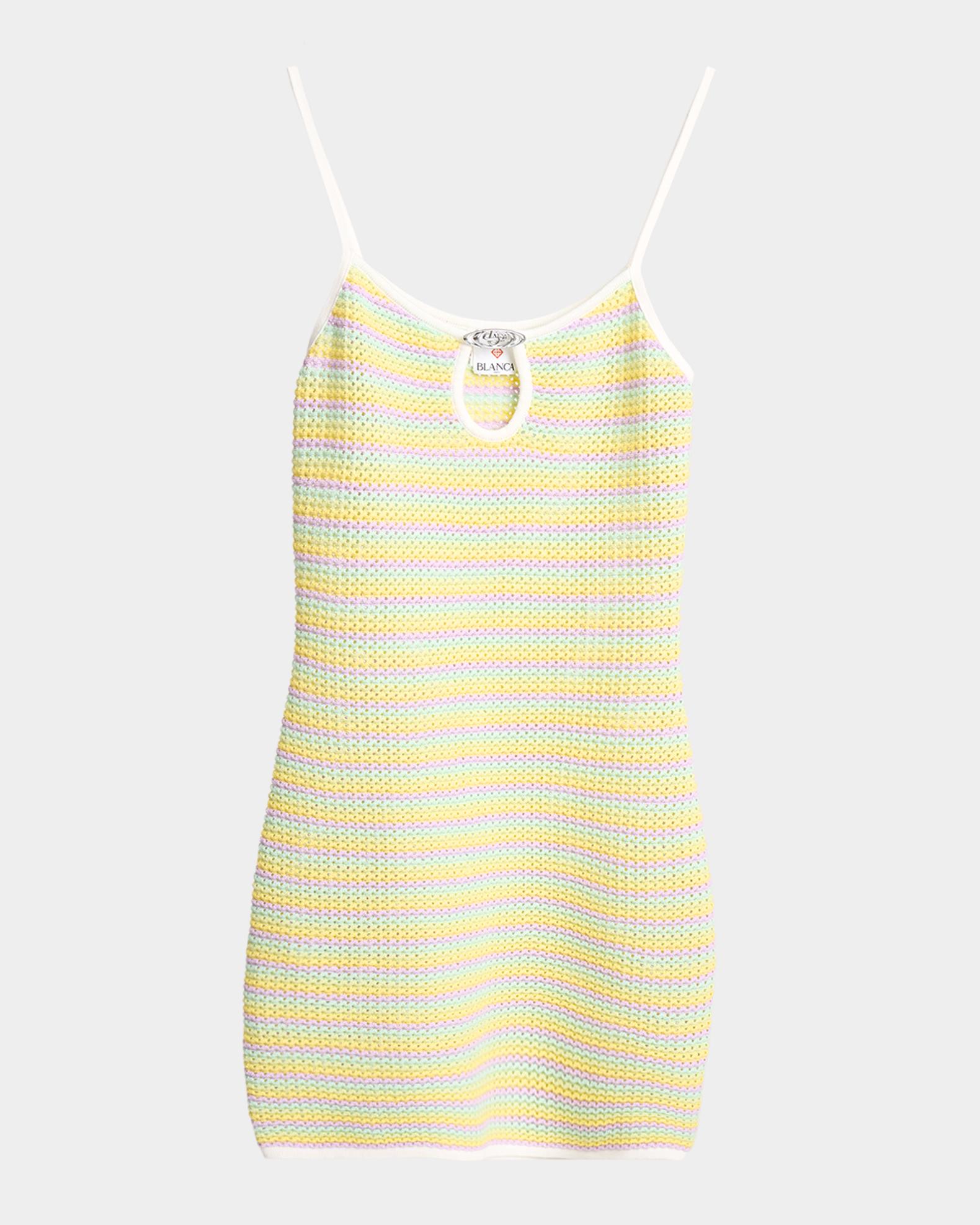 casablanca knitted dress Casablanca Crochet Dress in Rainbow Gradient