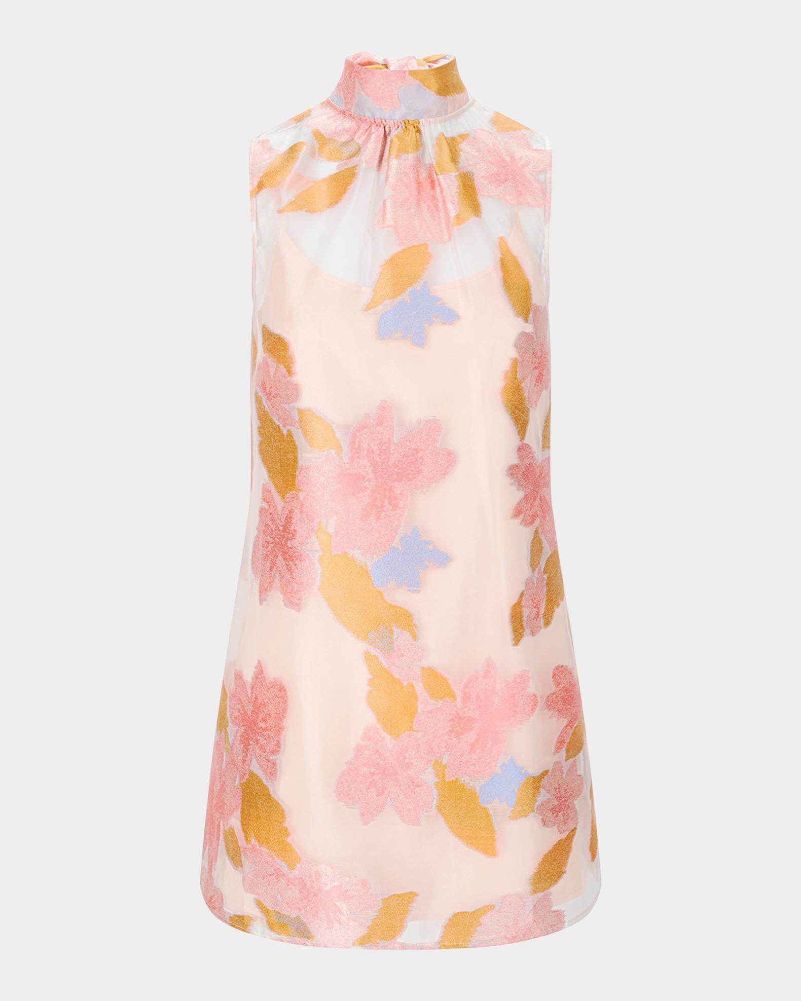 belle badgley mischka elise halter neck trapeze dress STAUD, Albee Mini in Spring Day, Size XS Week 1126