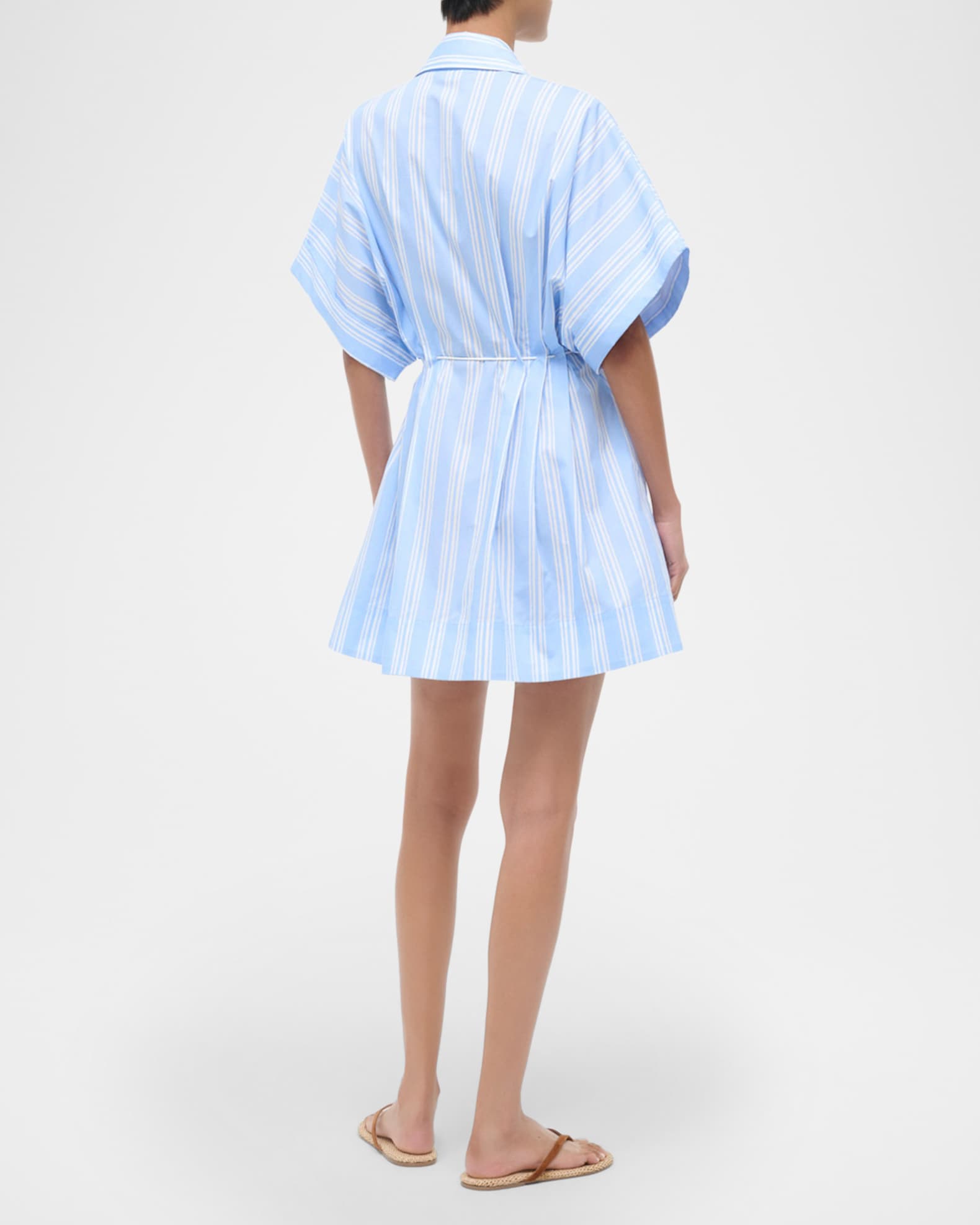 STAUD Cori Striped Cotton Mini Dress | Neiman Marcus