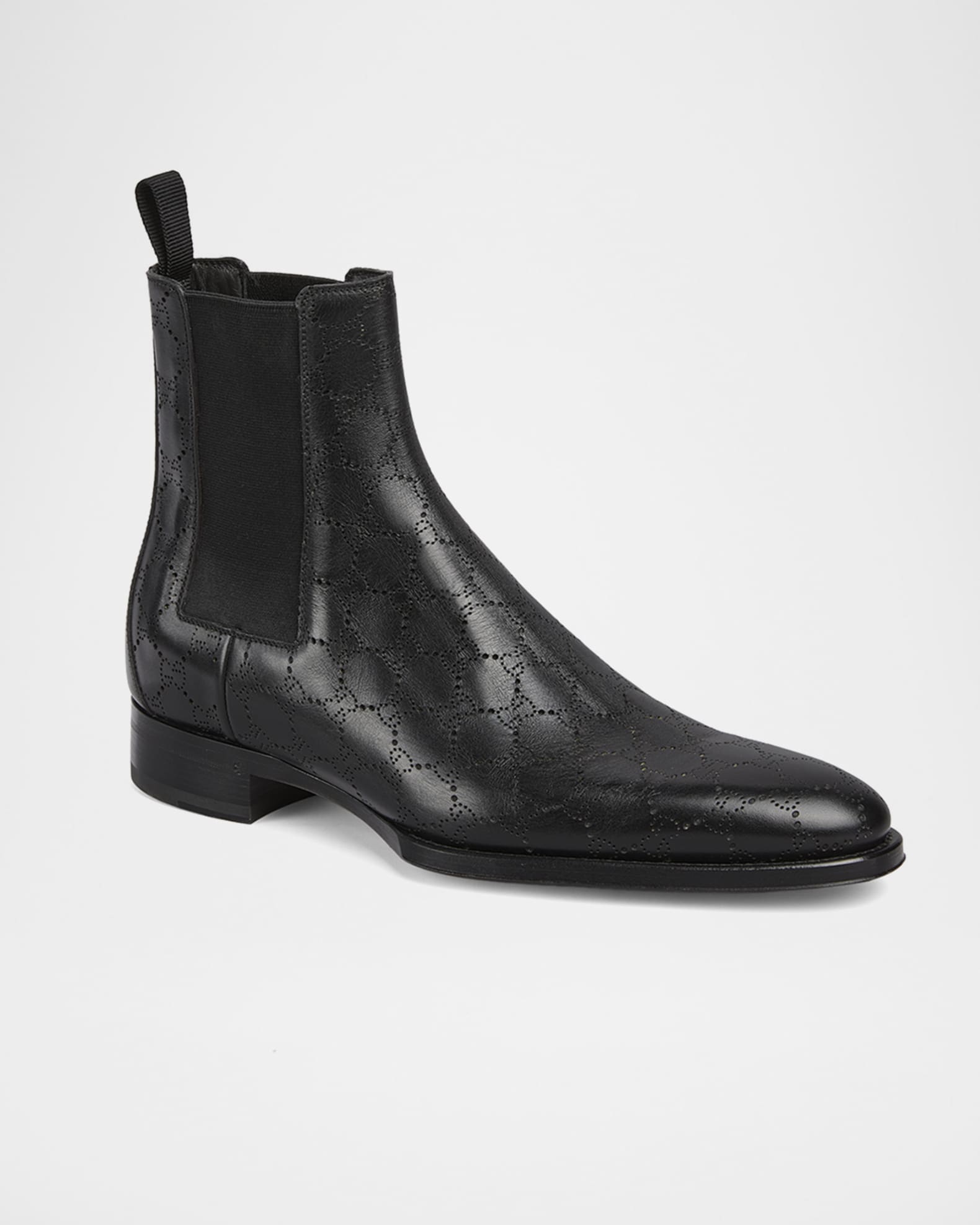 Gucci Men's GG Leather Chelsea Boots | Neiman Marcus