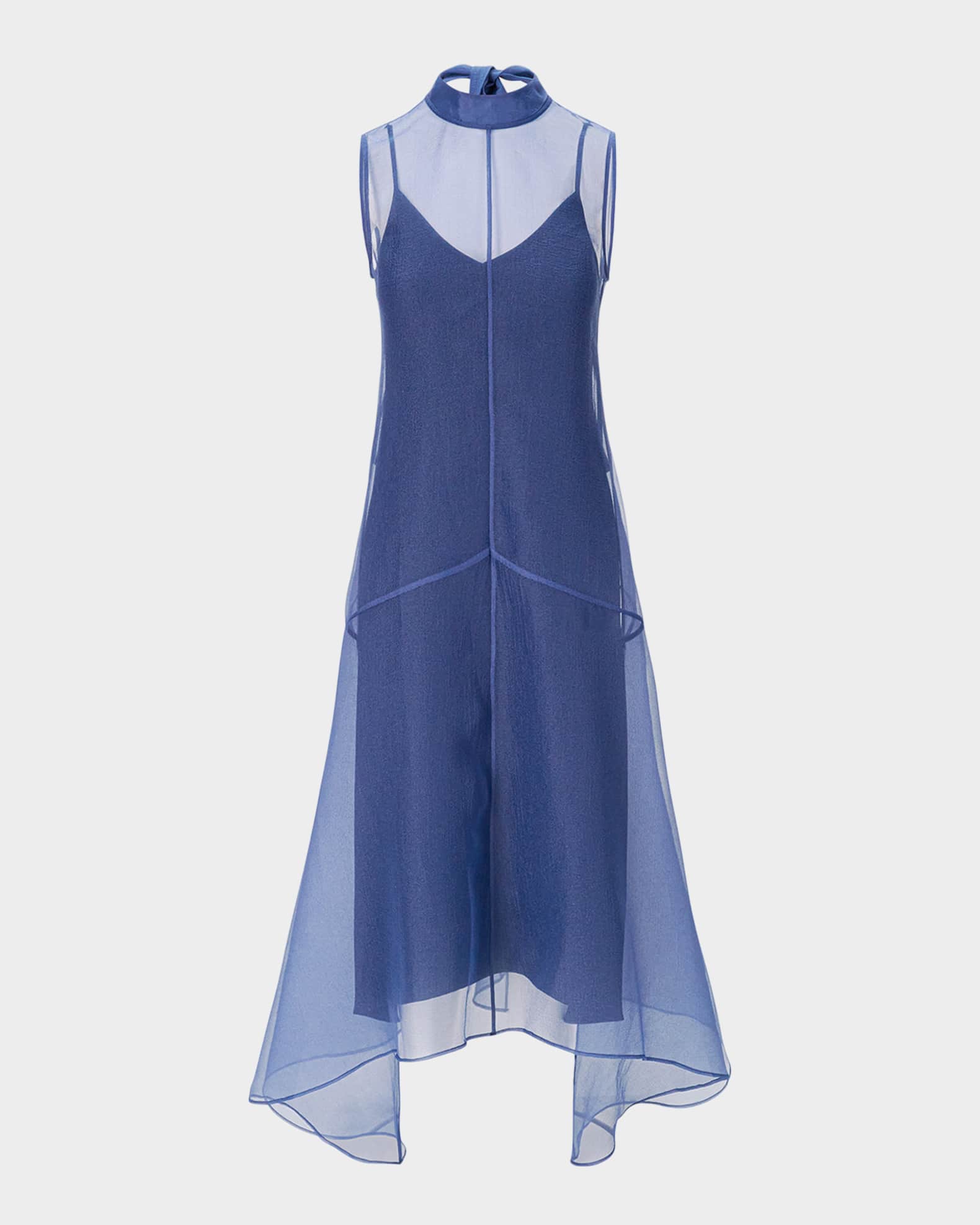 staud blue dress STAUD Wells Dress Blue Toile 4