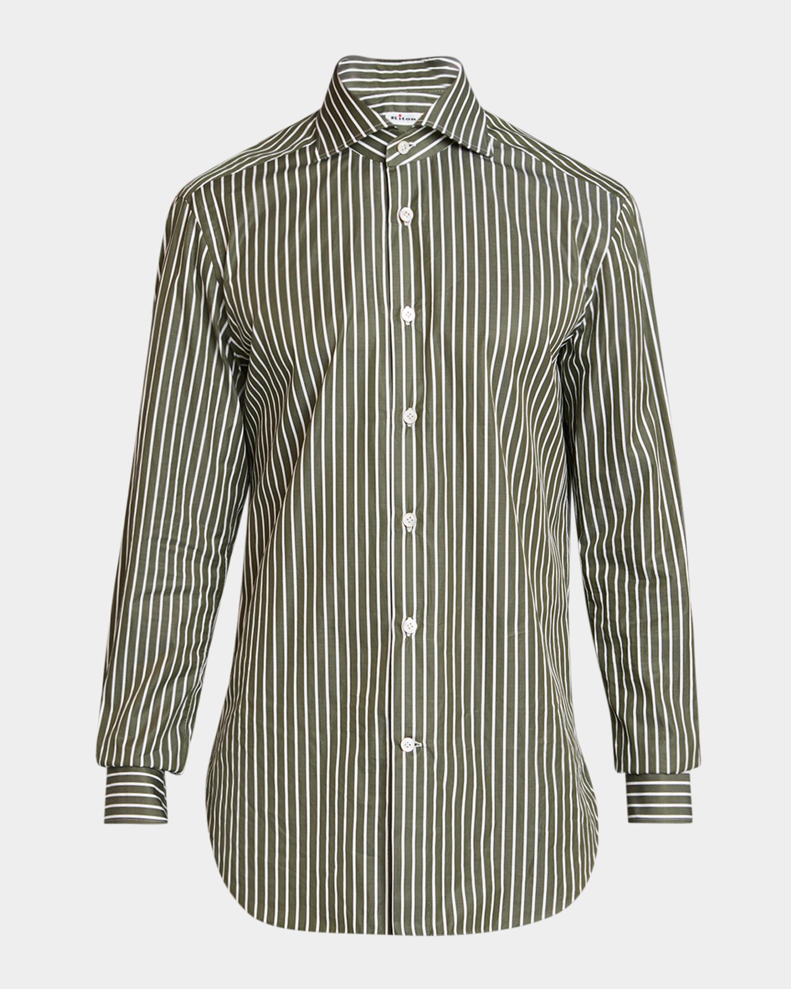 Kiton Men's Bengal Stripe Cotton Sport Shirt | Neiman Marcus