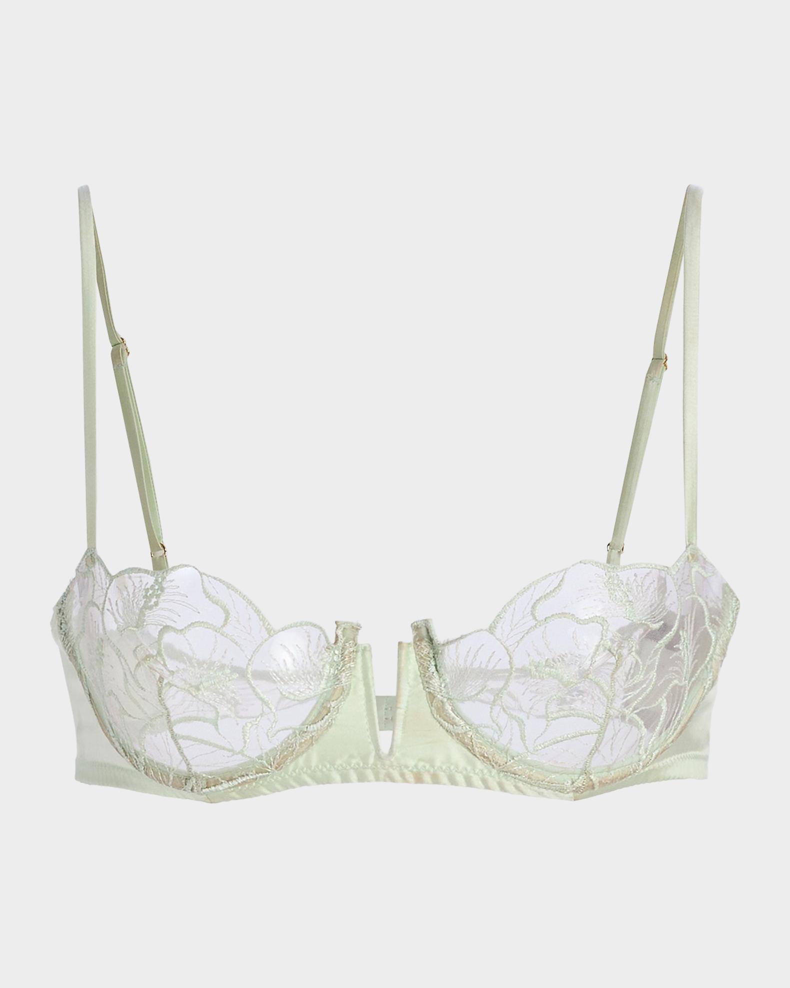 Kiki De Montparnasse Calla Lily Embroidered Balconette Bra | Neiman Marcus