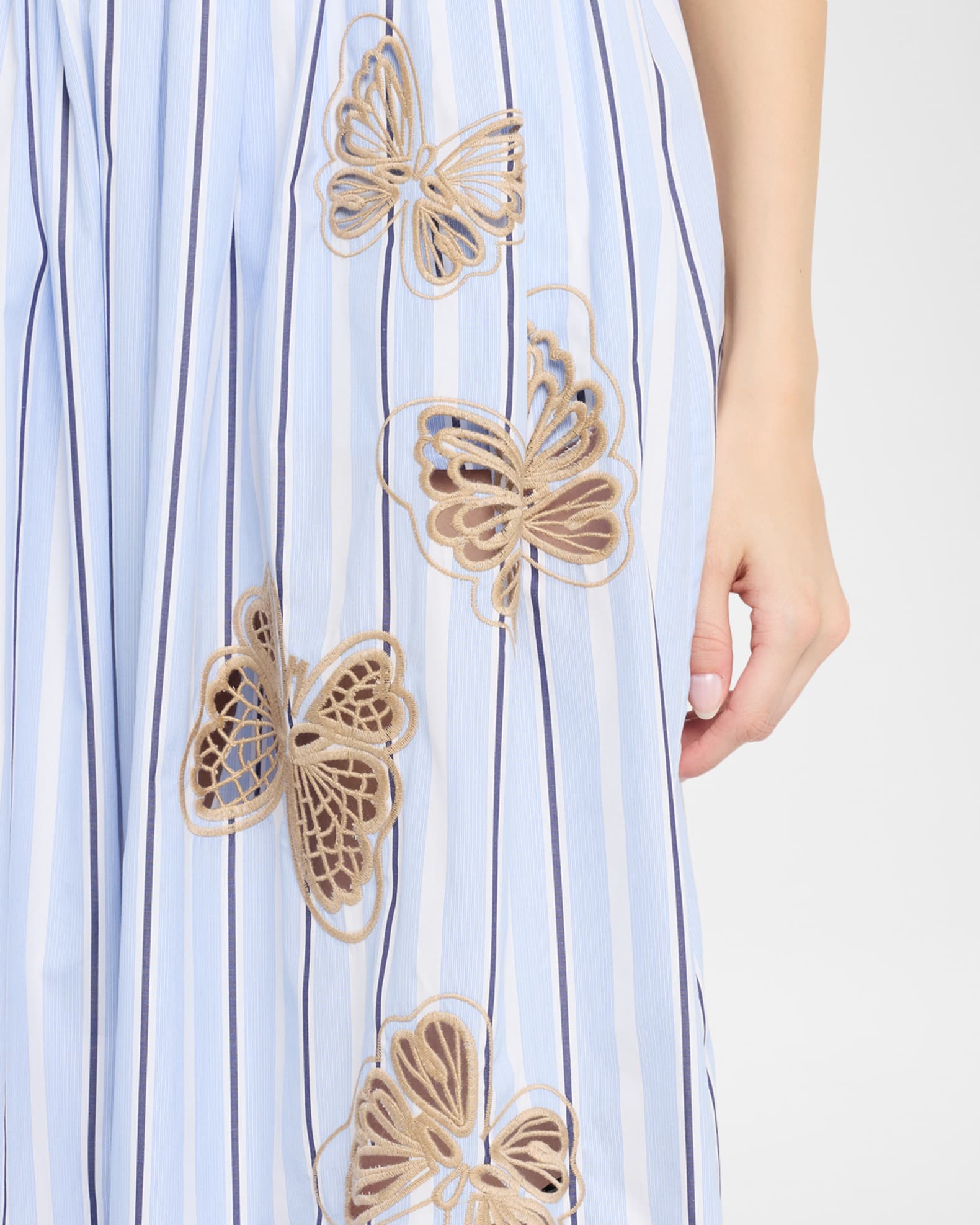 kaidi embroidered midi dress Ivory Gold Bead Embroidered Floral Dress - Midi Dresses main image 0