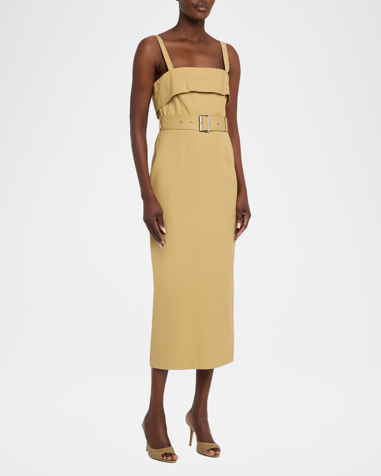 formal white midi dress Kennedy Blue Rowen