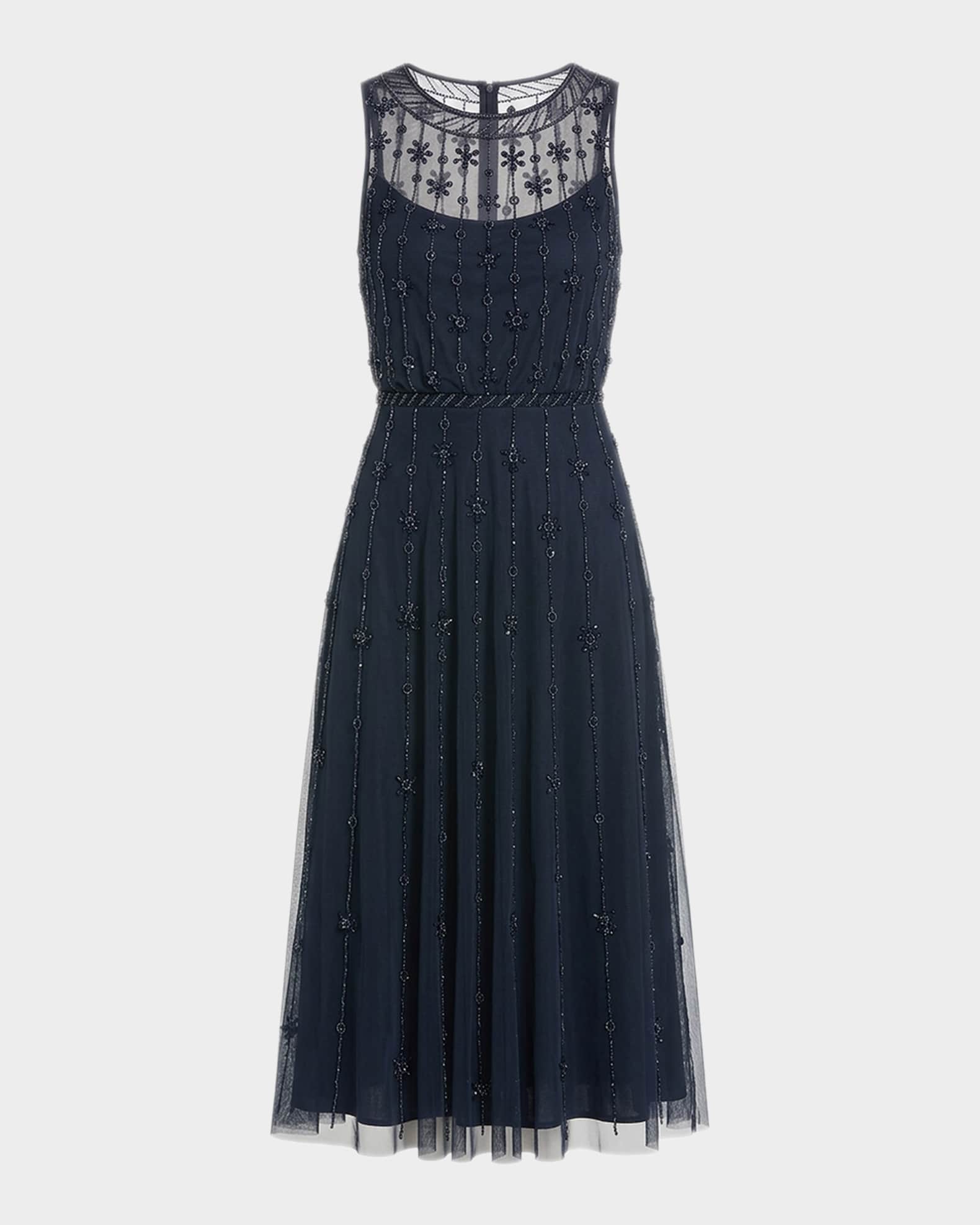 Mac Duggal Crystal-Embellished Tulle Midi-Dress | Neiman Marcus