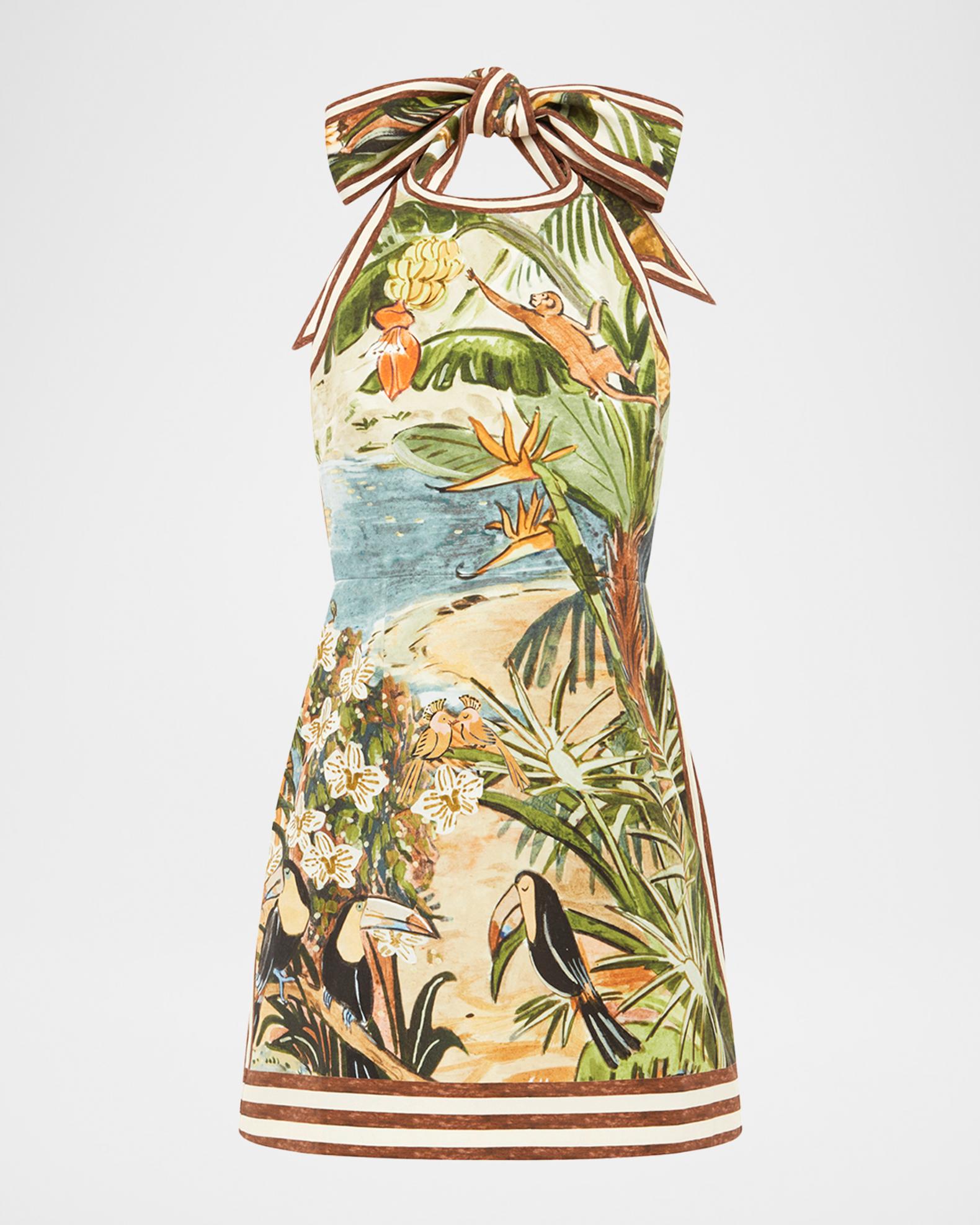 ALÉMAIS Toucan Tango Halter Mini Dress | Neiman Marcus
