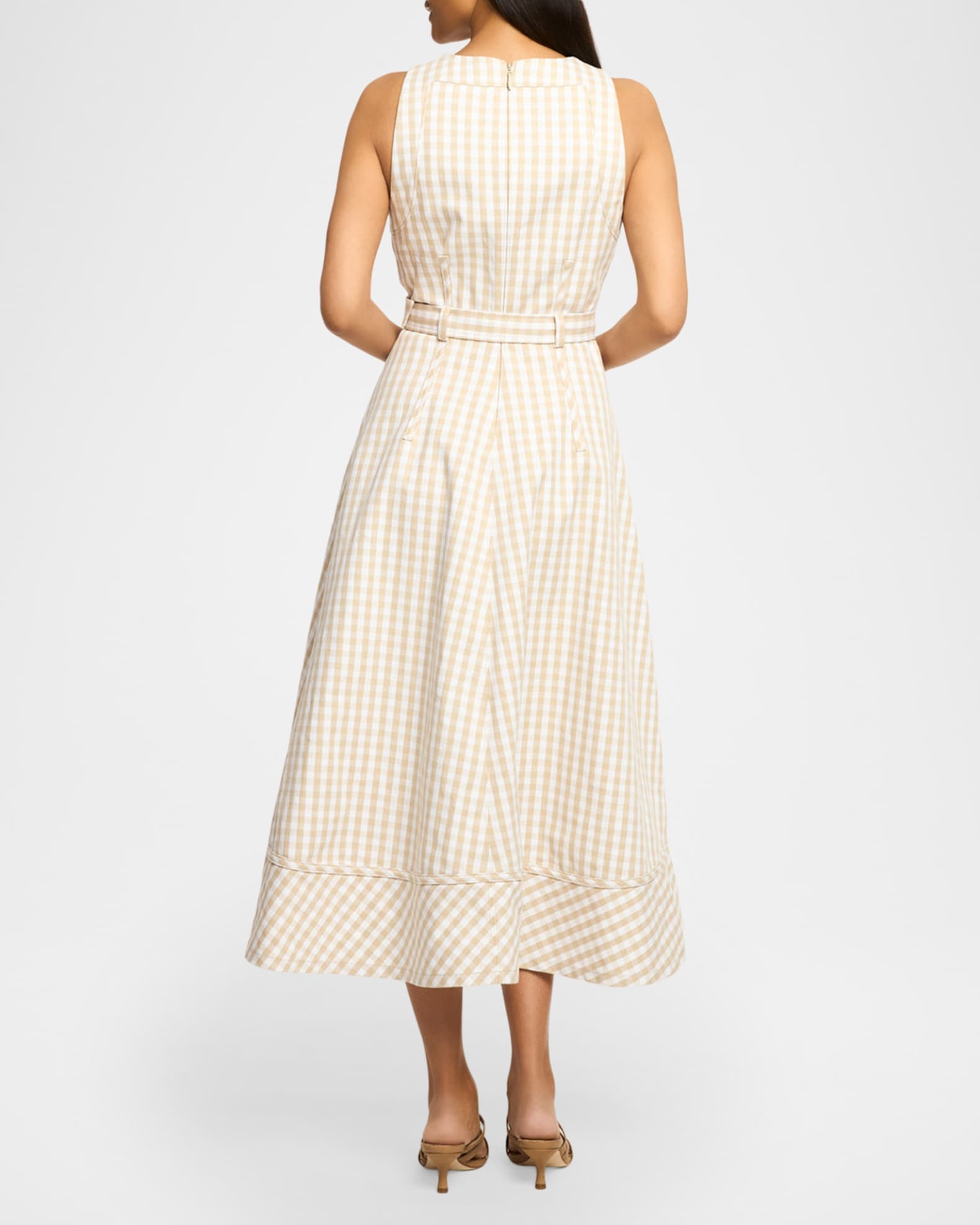 Cinq a Sept Zelda Gingham Midi Dress | Neiman Marcus