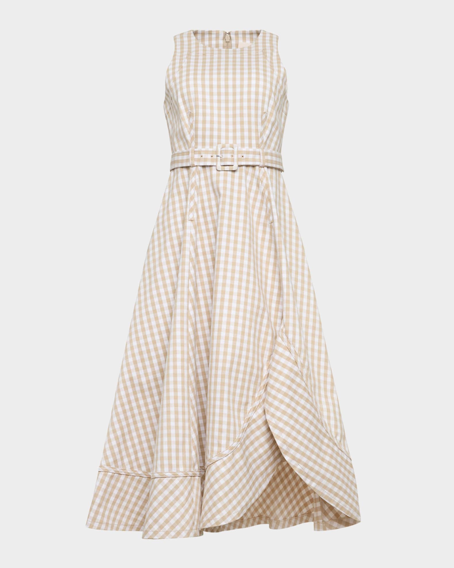 Cinq a Sept Zelda Gingham Midi Dress | Neiman Marcus