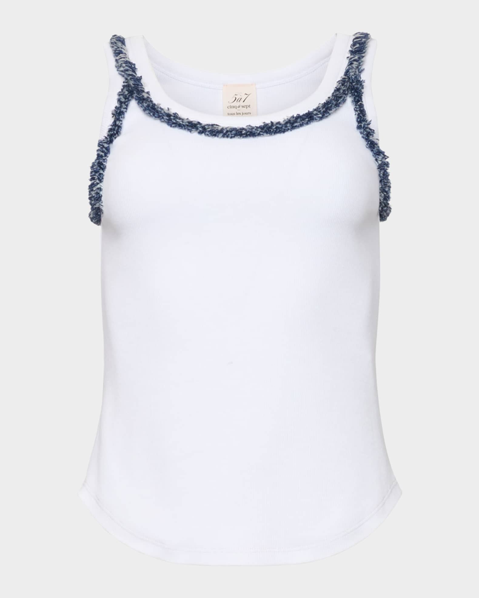 Cinq a Sept Fringe-Trim Tank Top | Neiman Marcus