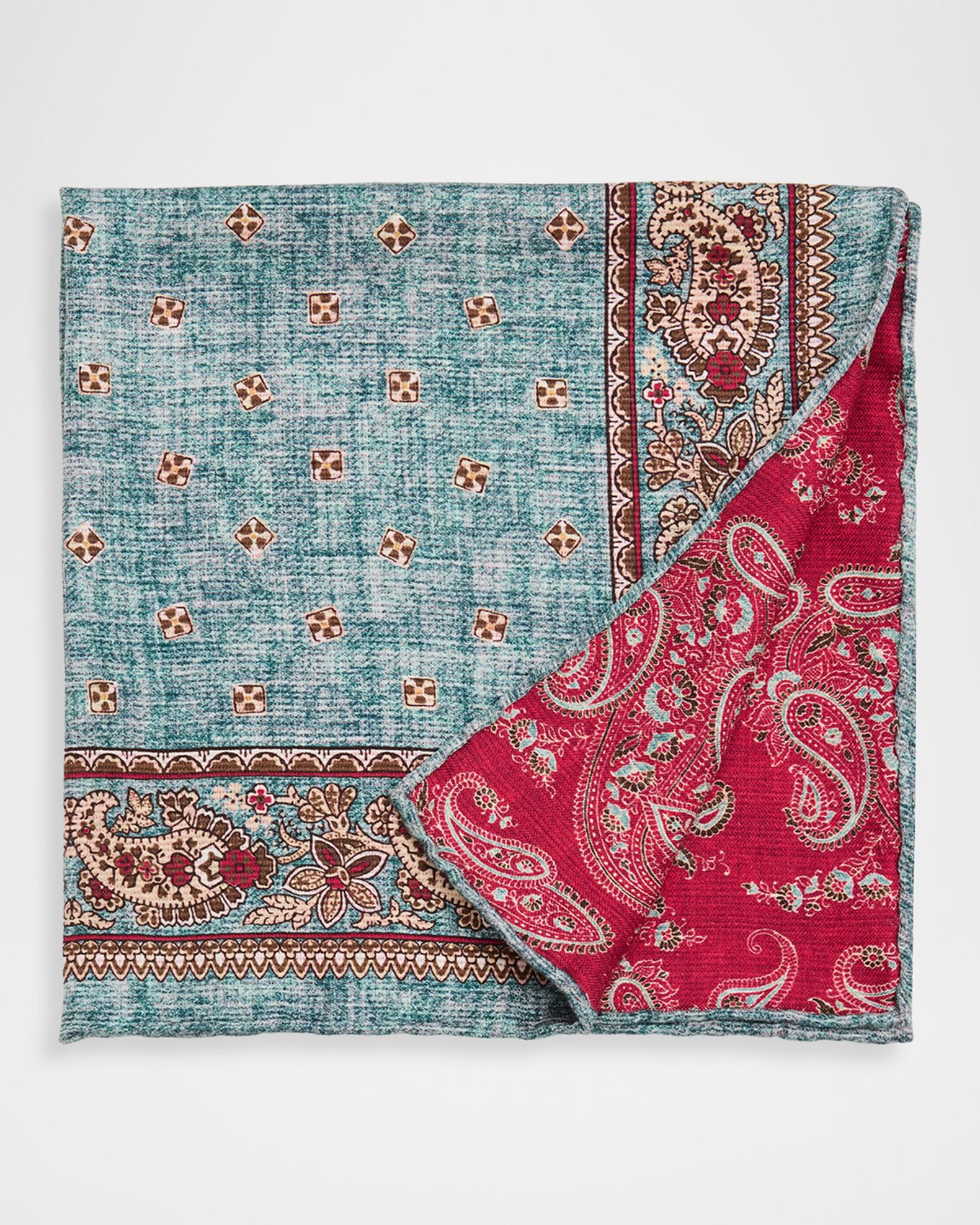 Kiton Men's Paisley Double-Face Silk Pocket Square | Neiman Marcus