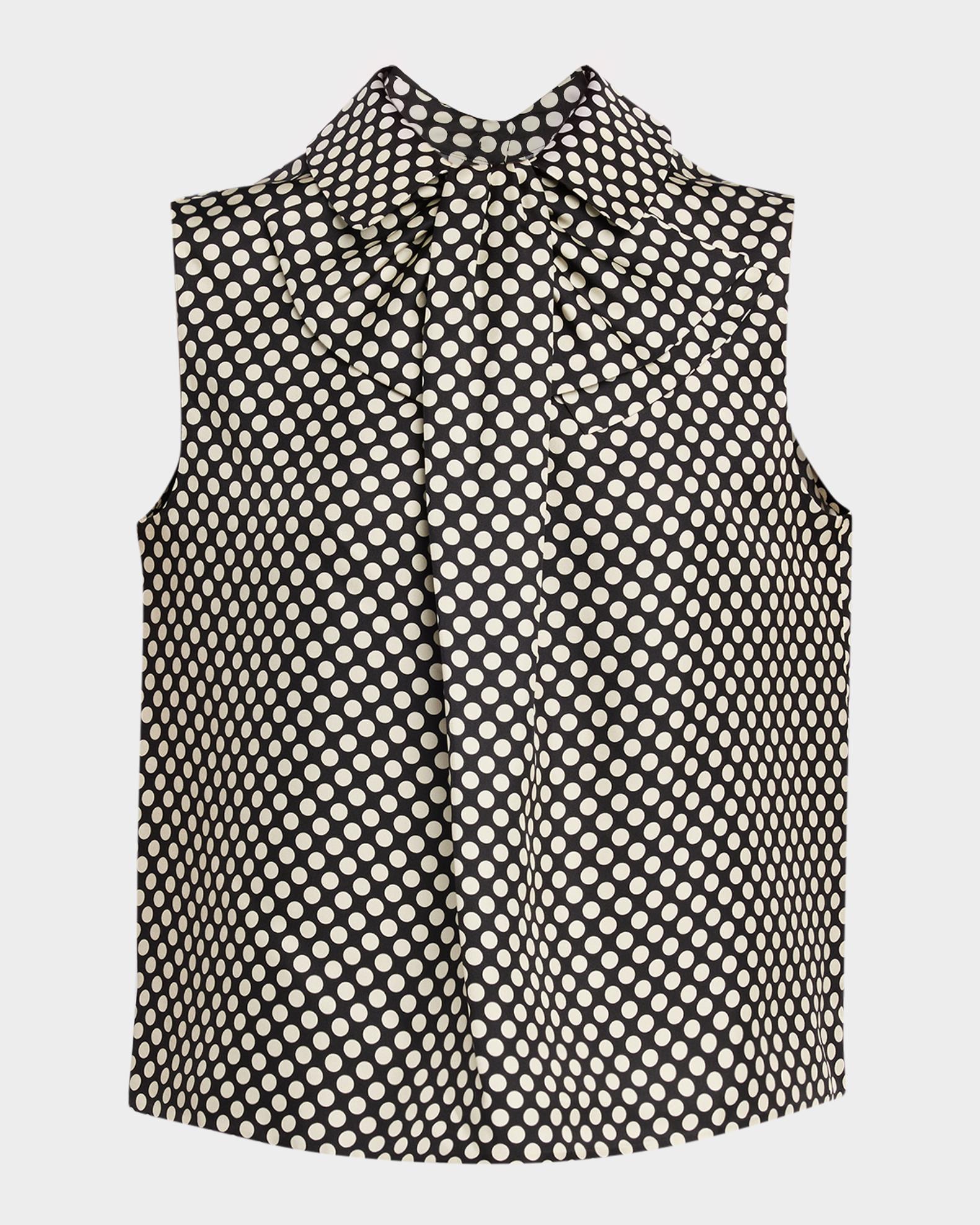 Dice Kayek Polka Dot Silk Twill Sleeveless Blouse | Neiman Marcus