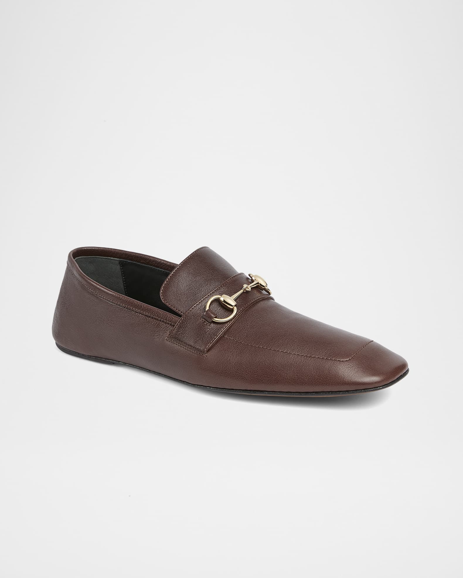 Gucci Men's La Famiglia Leather Horsebit Loafers | Neiman Marcus