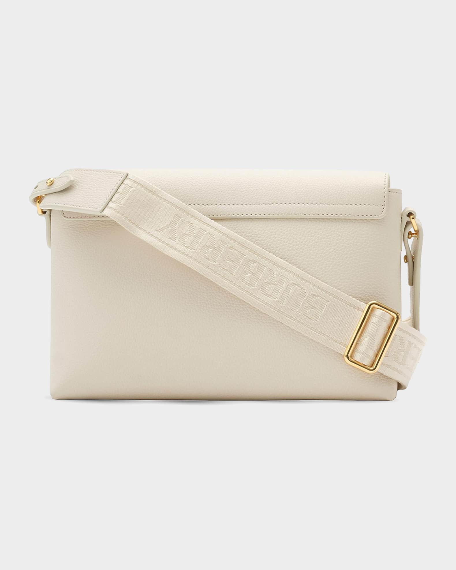 Burberry Note Medium Leather and Check Crossbody Bag | Neiman Marcus