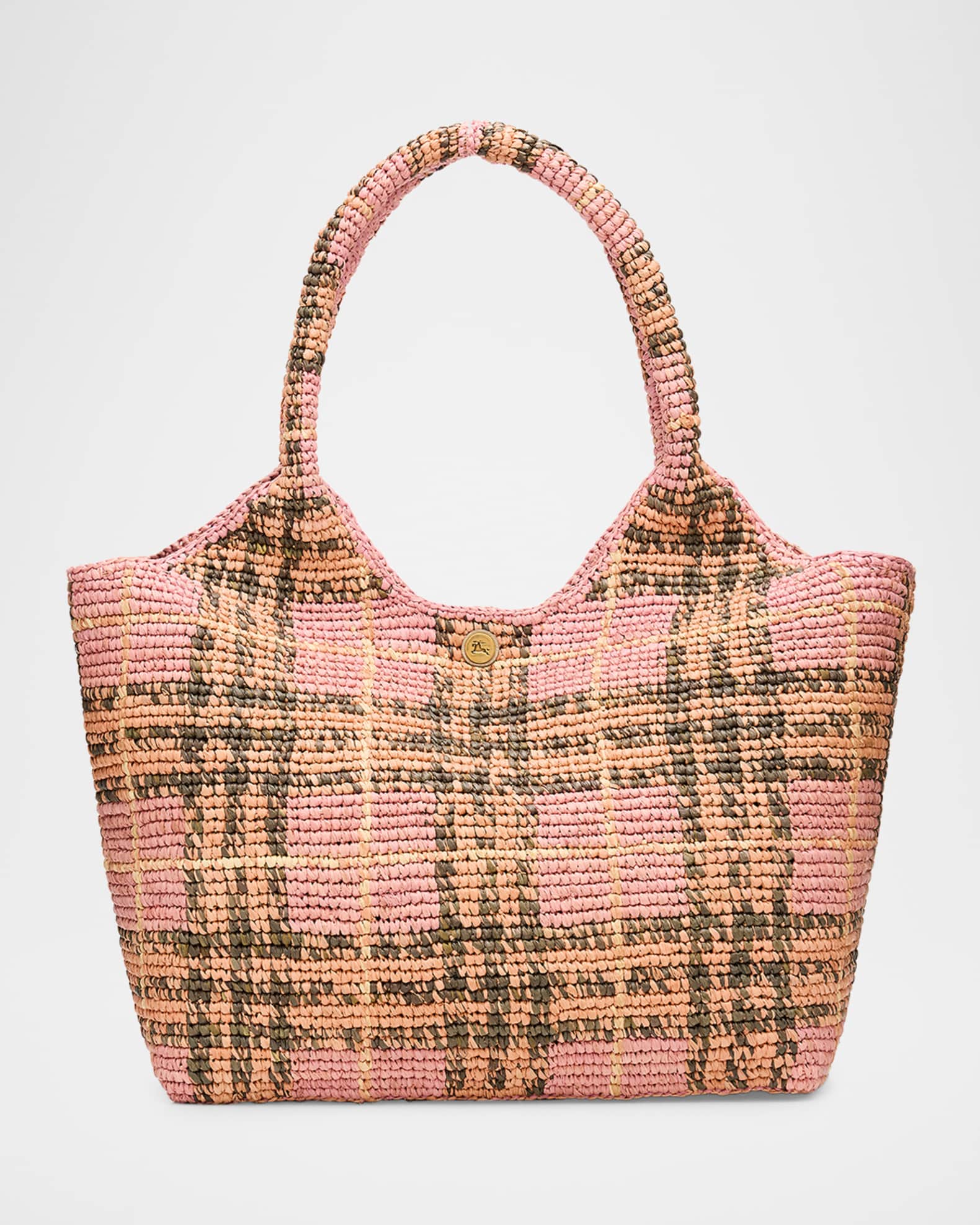 Burberry Extra Large Margate Raffia Check Tote Bag | Neiman Marcus