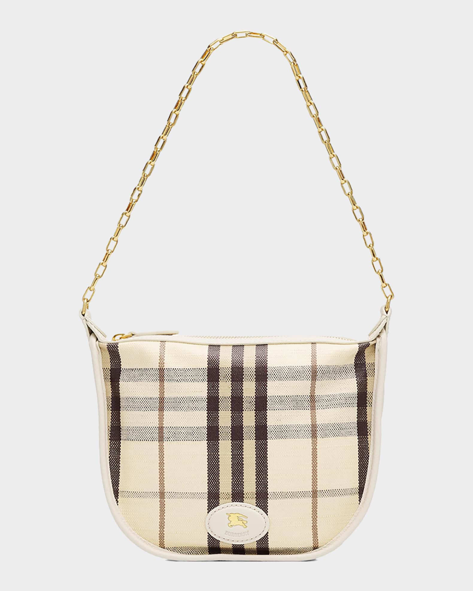Burberry Highlands Coated Check Shoulder Bag | Neiman Marcus