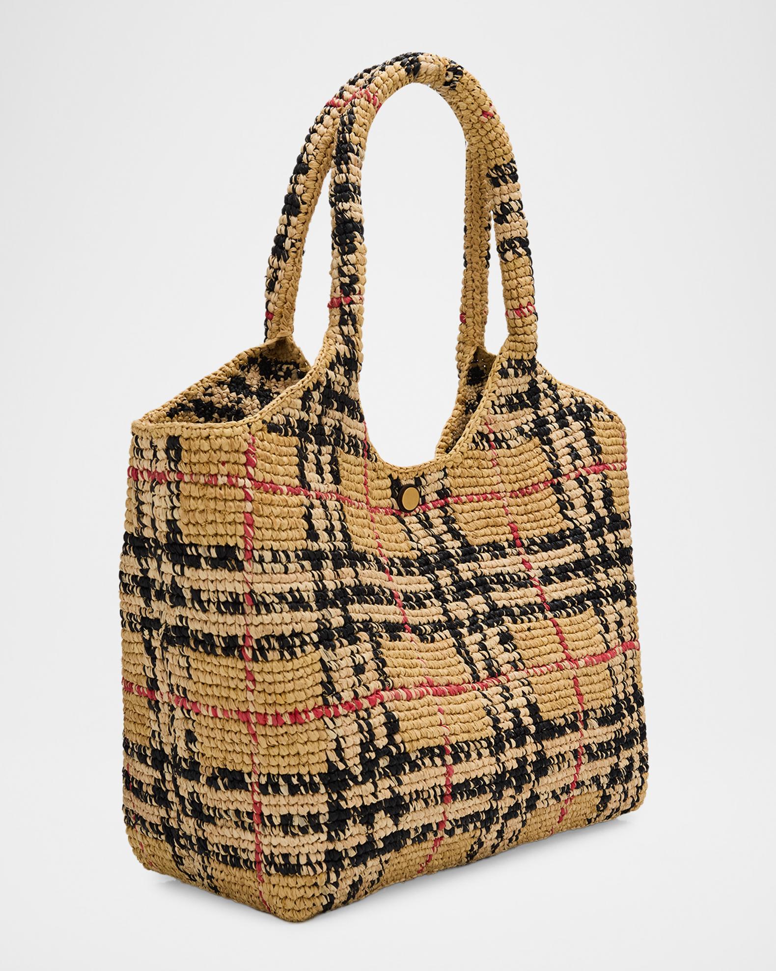 Burberry Small Margate Crochet Raffia Tote Bag | Neiman Marcus