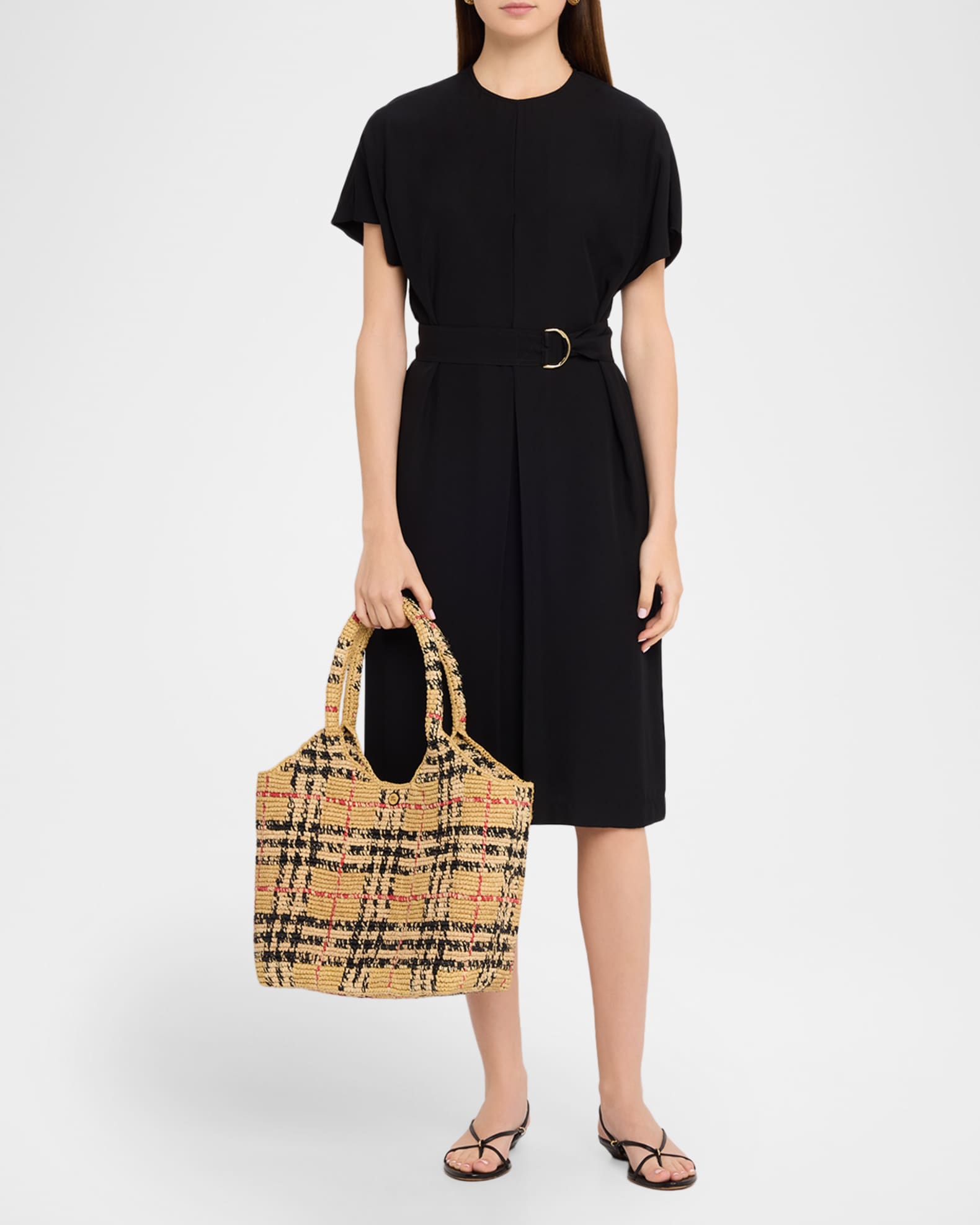 Burberry Small Margate Crochet Raffia Tote Bag | Neiman Marcus