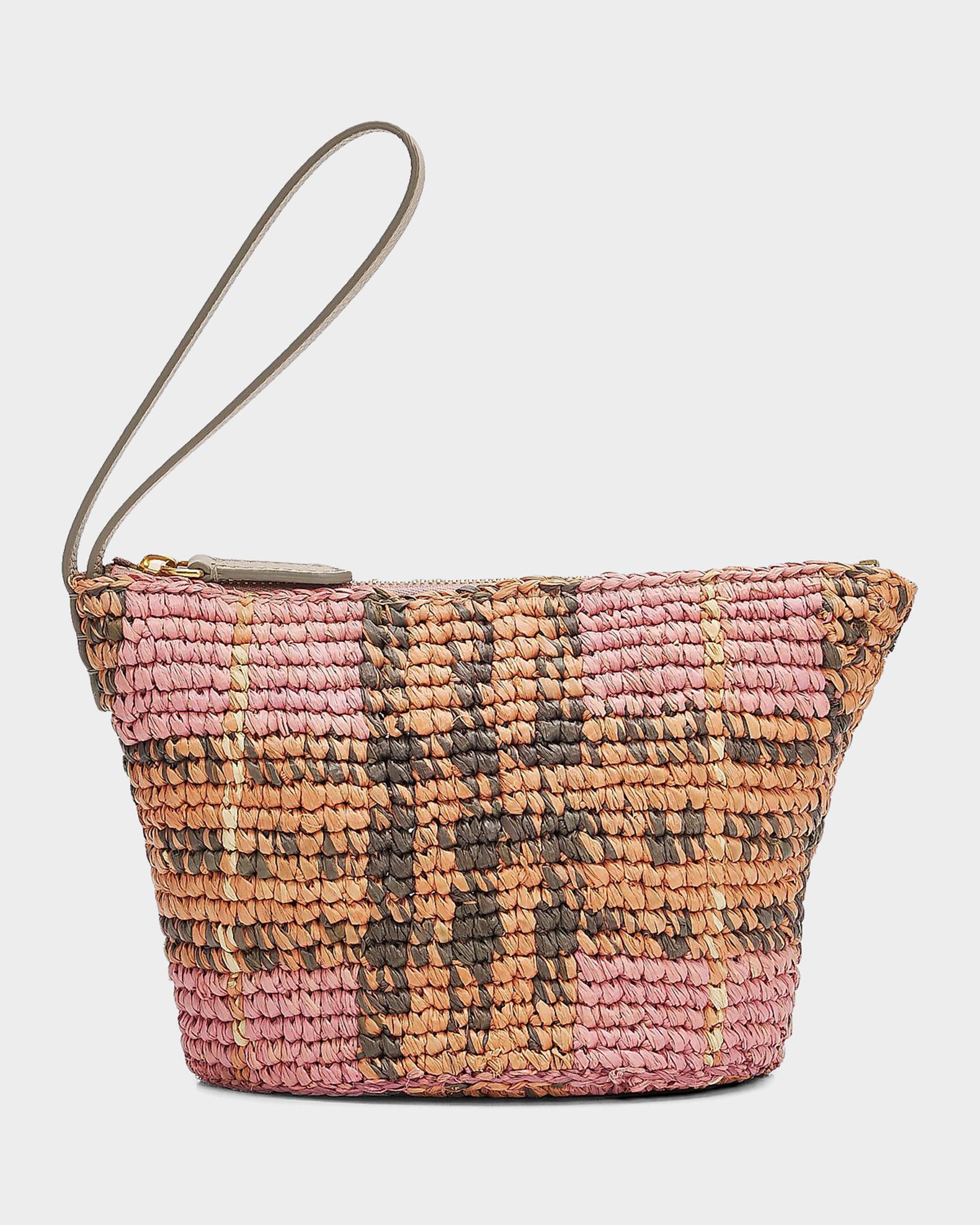 Burberry Margate Small Crochet Check Raffia Pouch Bag | Neiman Marcus