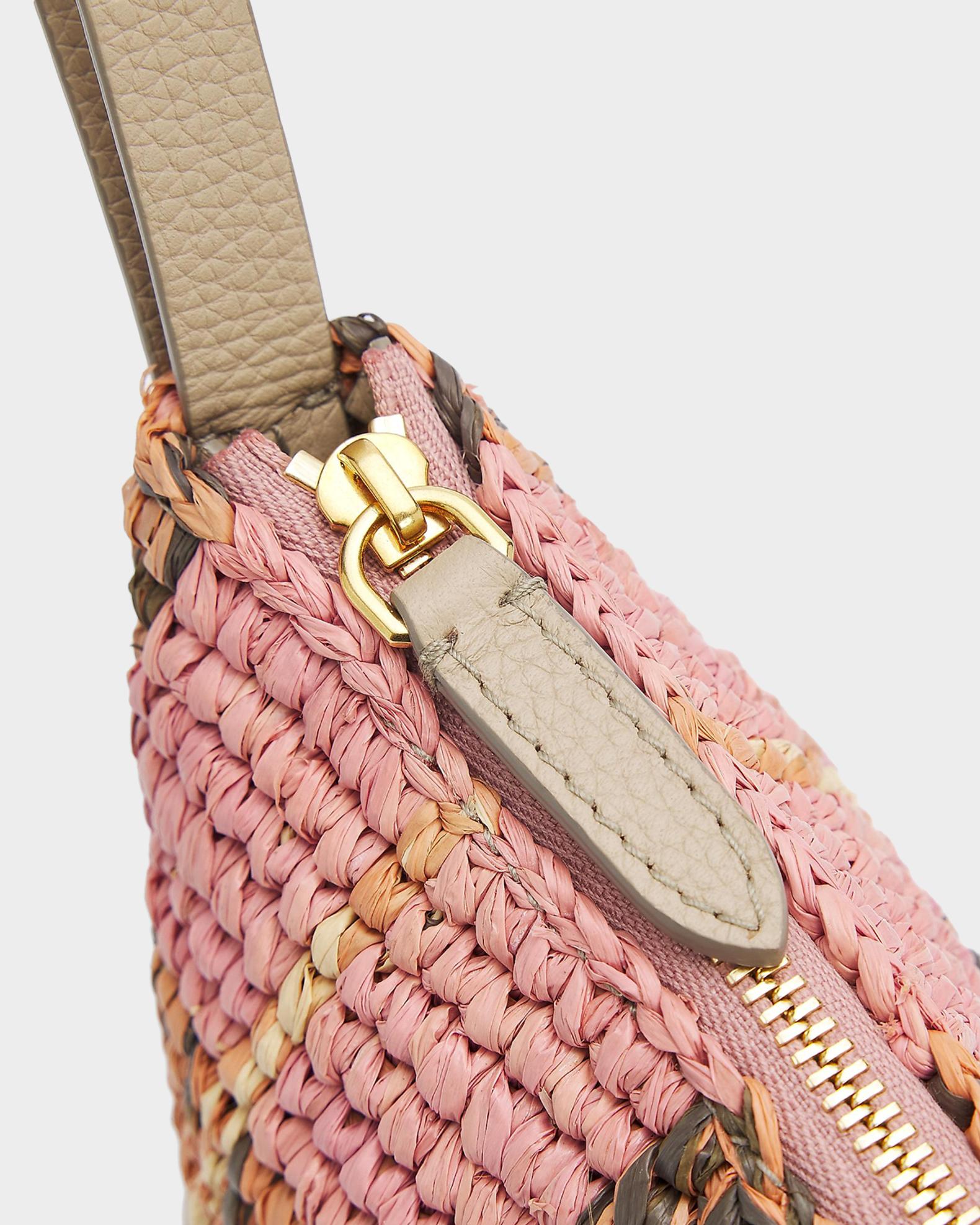 Burberry Margate Small Crochet Check Raffia Pouch Bag | Neiman Marcus