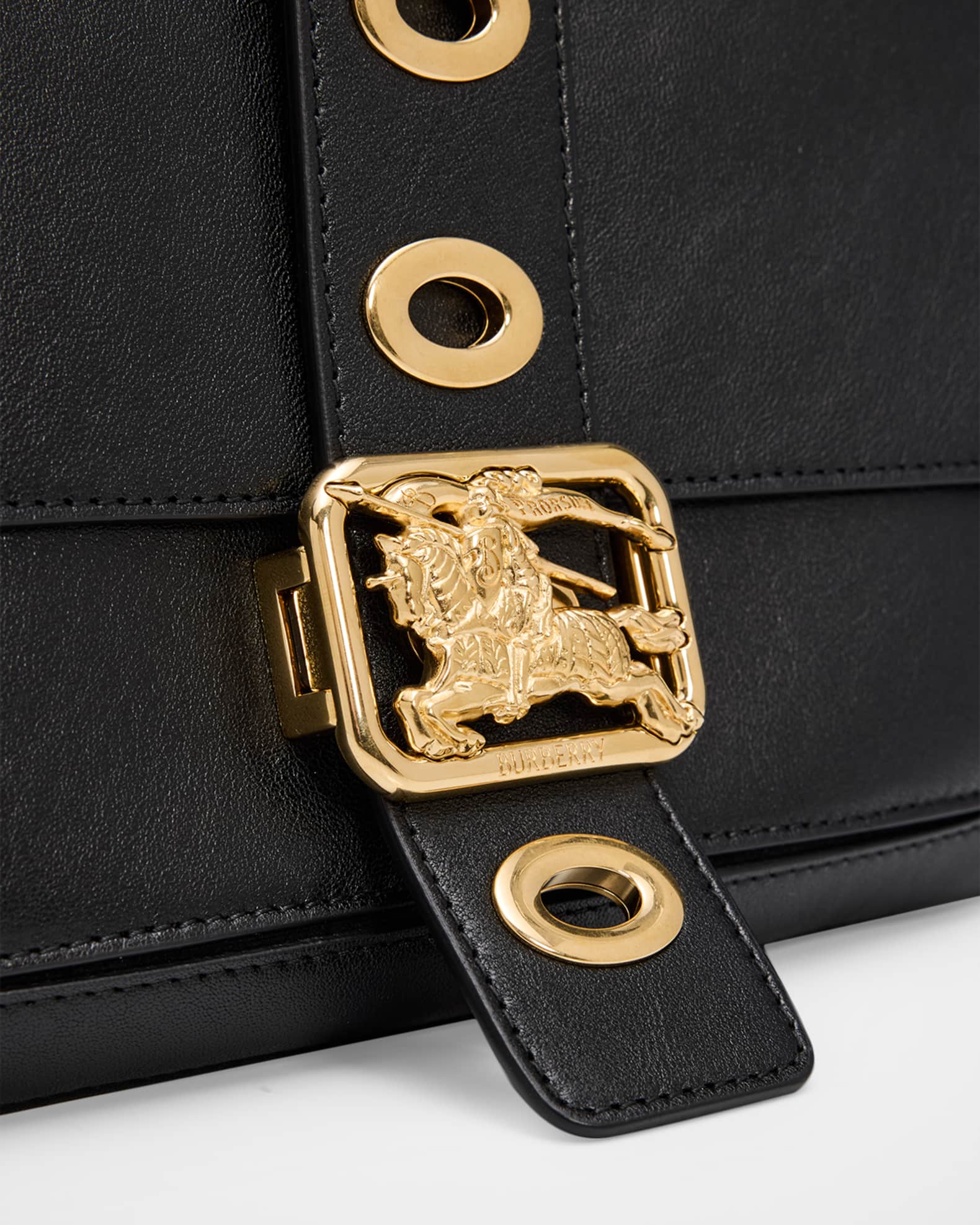 Burberry Rider Small Leather Top Handle Bag | Neiman Marcus