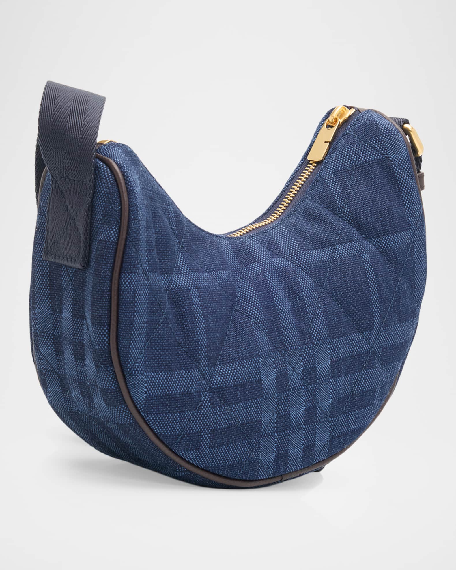 Burberry Horseshoe Quilted Cotton Denim Crossbody Bag | Neiman Marcus