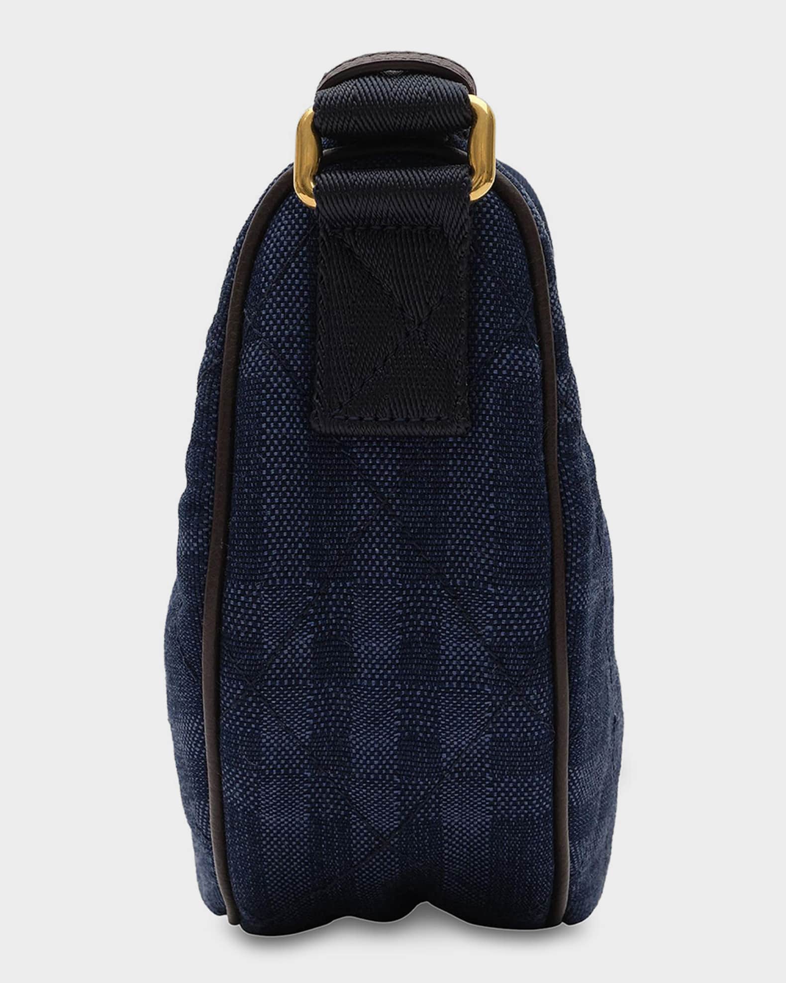 Burberry Horseshoe Quilted Cotton Denim Crossbody Bag | Neiman Marcus