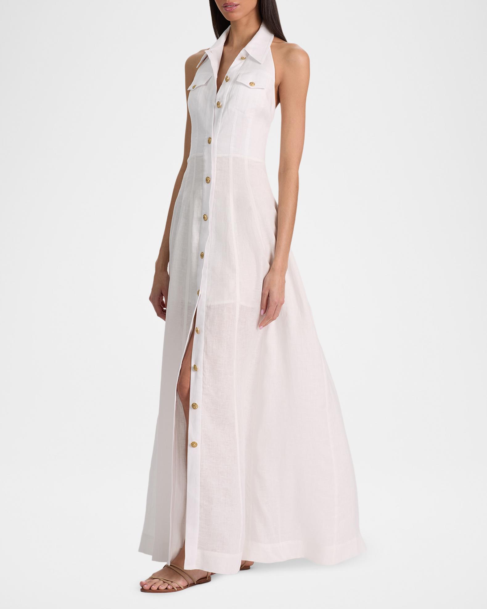 alice and olivia halter dress + Kendall Linen Maxi Dress, Size 8 Creative Education