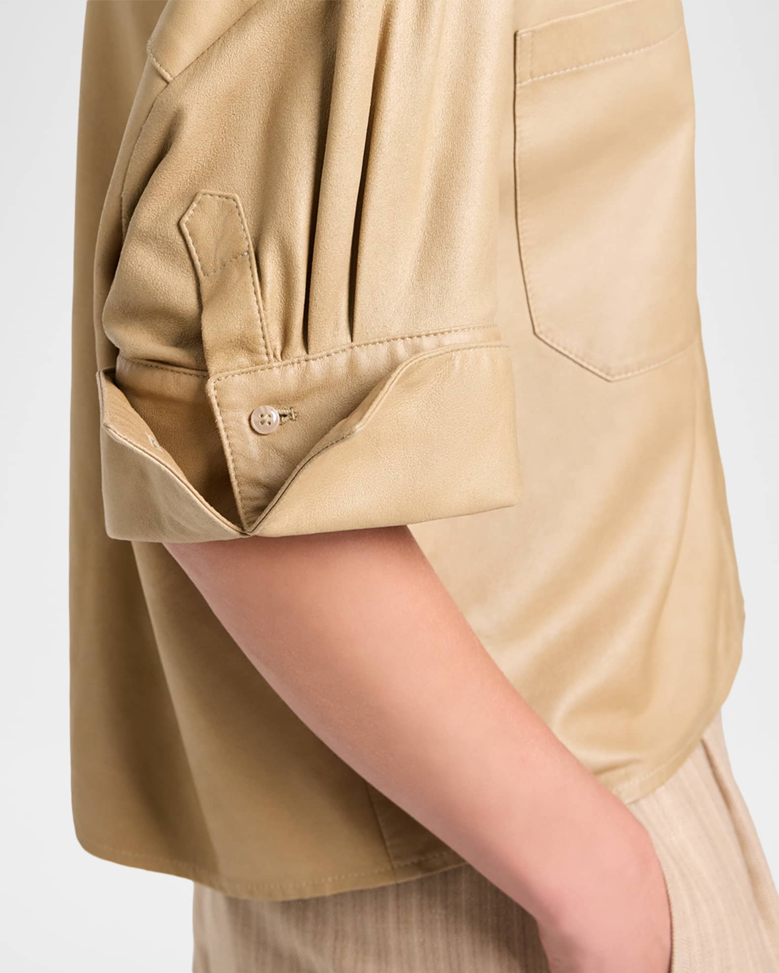 TWP My Newest Mistake Shirt in Leather | Neiman Marcus