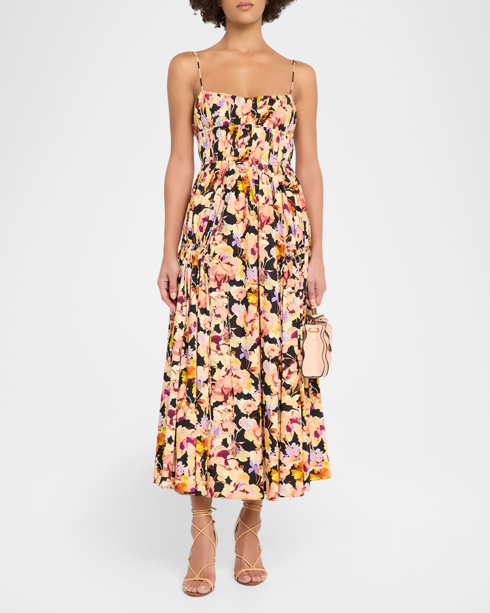 Ulla Johnson Vidri Floral Cotton Midi Dress | Neiman Marcus