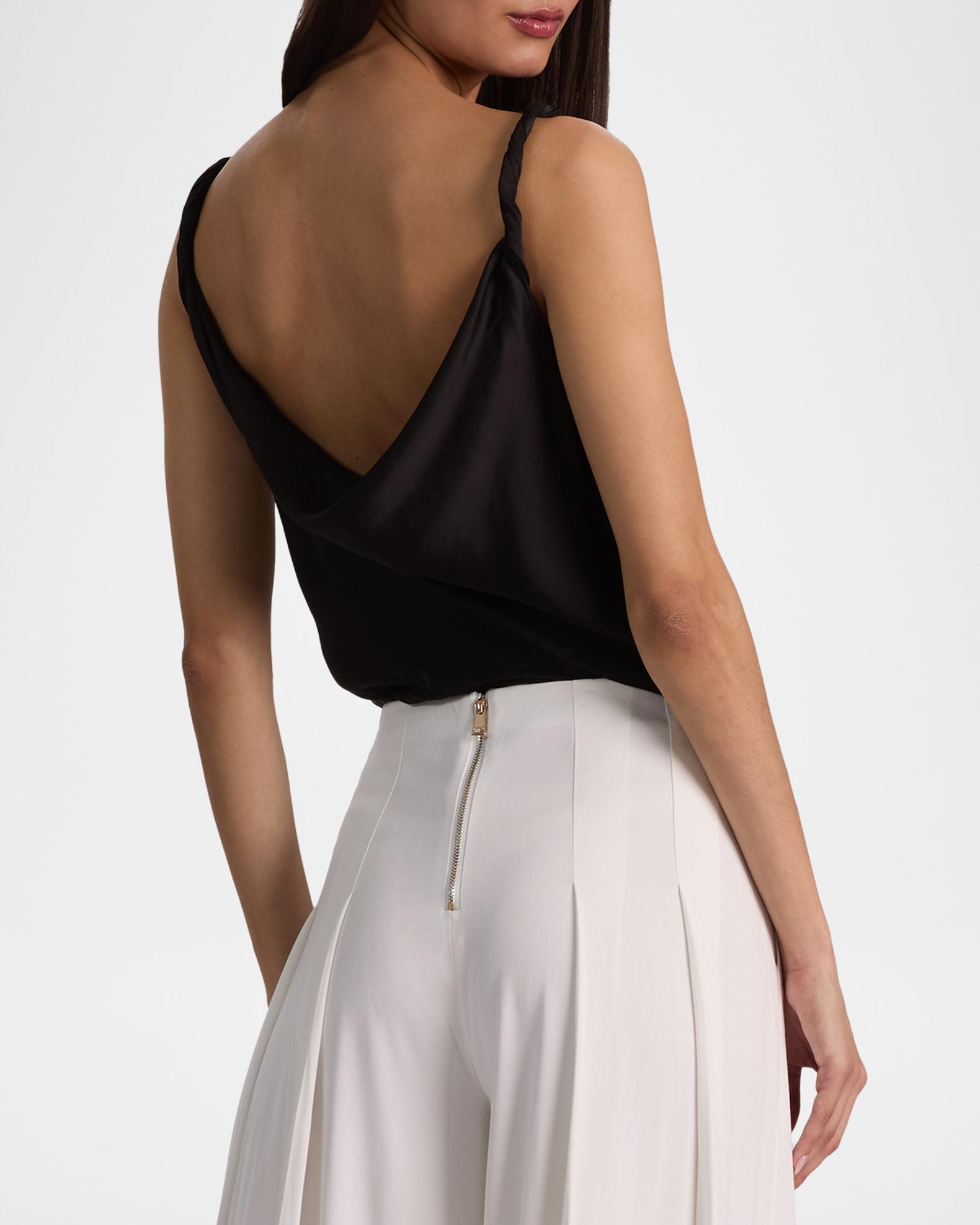 ALICE + OLIVIA Monique Twist Strap Cowl-Neck Blouse | Neiman Marcus