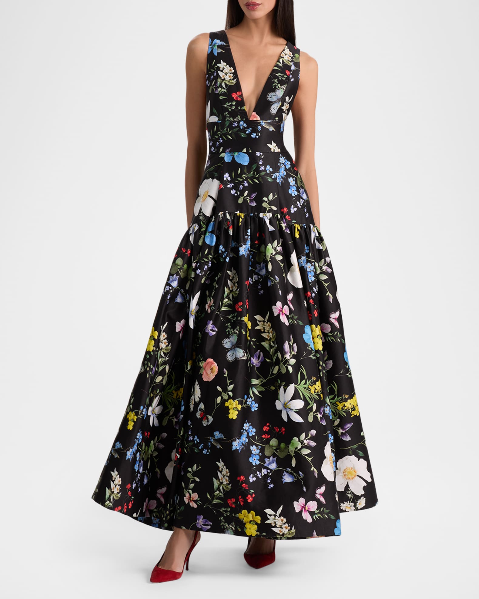 ALICE + OLIVIA Lila Structured Maxi Dress | Neiman Marcus