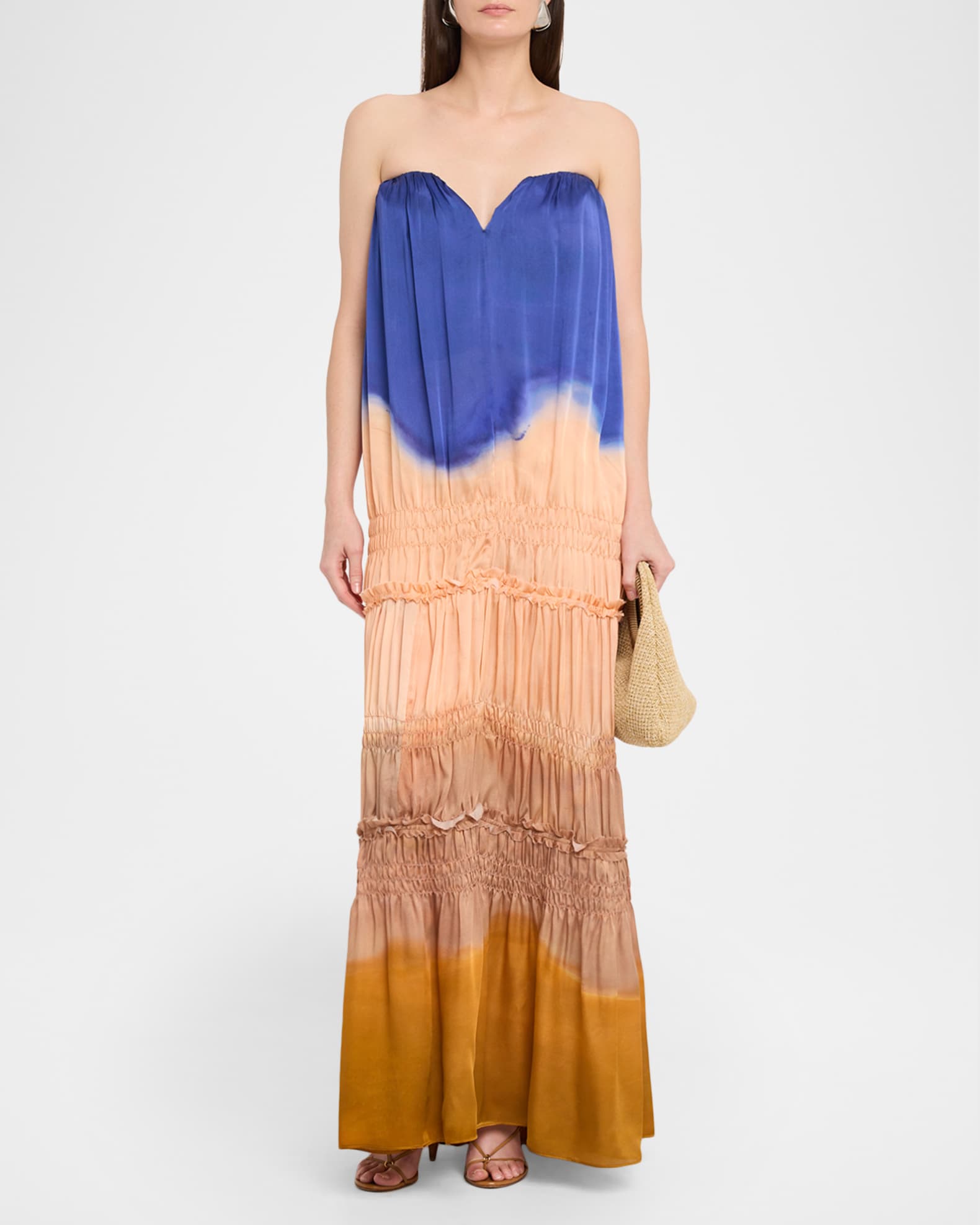 Ulla Johnson Veil Strapless Silk-Chiffon Gown | Neiman Marcus