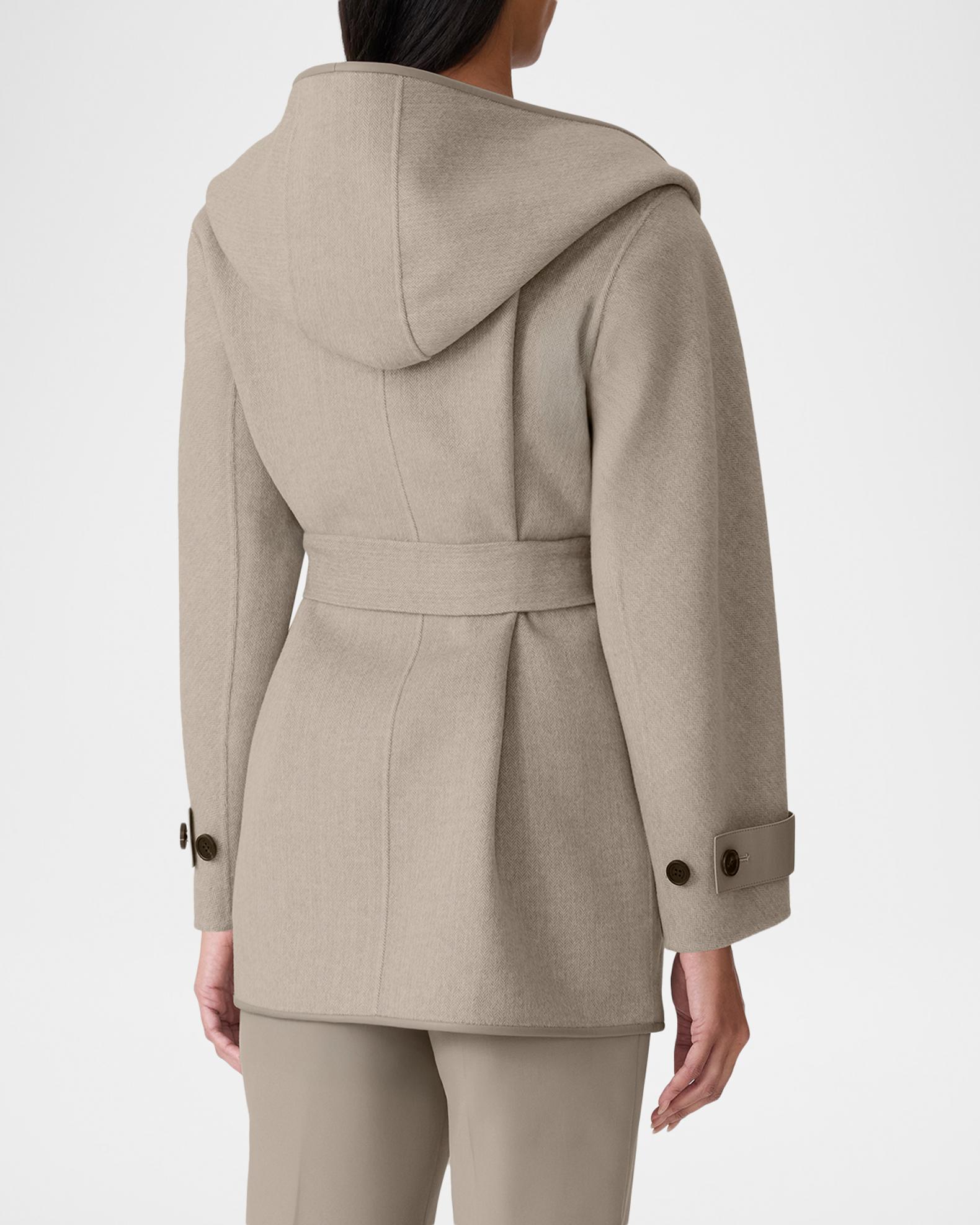 Mackage Paya-HB Double-Face Wool Wrap Coat with Hood | Neiman Marcus