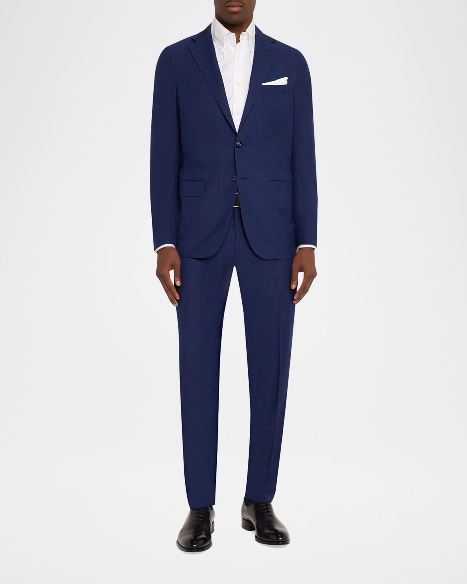 Kiton シルク　セッテピェゲ Kiton Men's Textured Check Wool and Silk Two-Piece Suit | Neiman