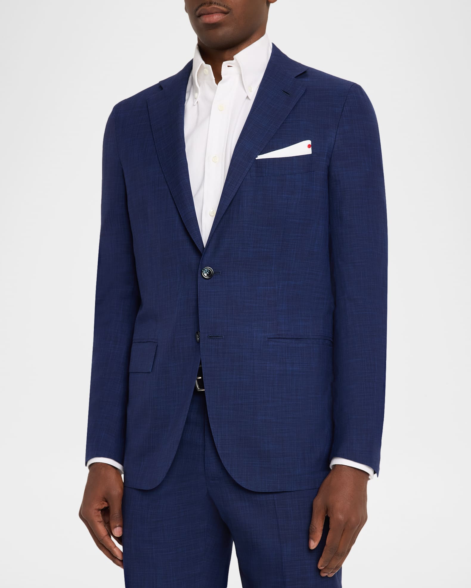 Kiton Men's Textured Check Wool and Silk Two-Piece Suit | Neiman