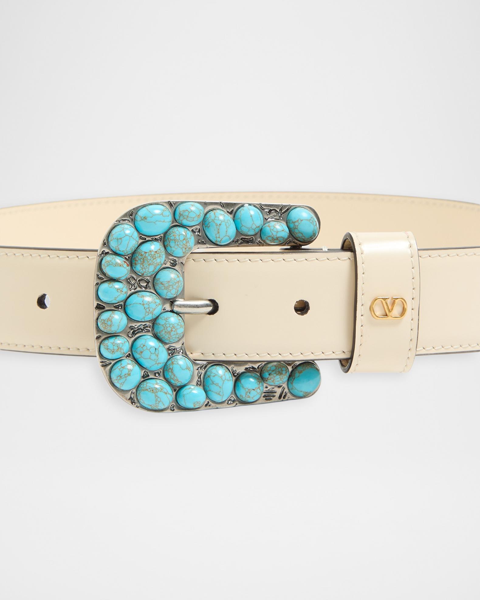 Valentino Garavani VLogo Signature Brushed Calfskin Belt  display picture 2