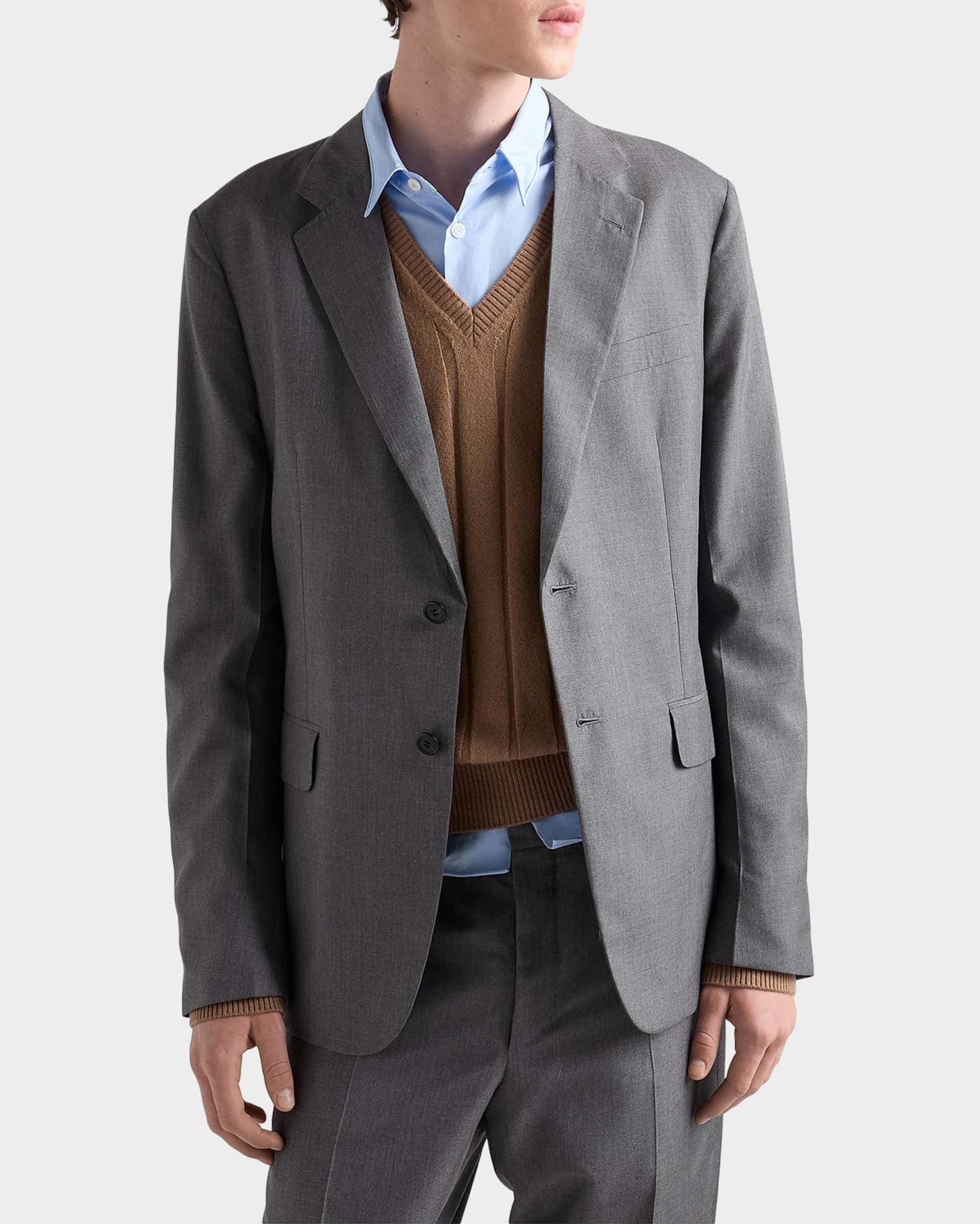 Prada Men's Silk Single-Breasted Two-Piece Suit | Neiman Marcus