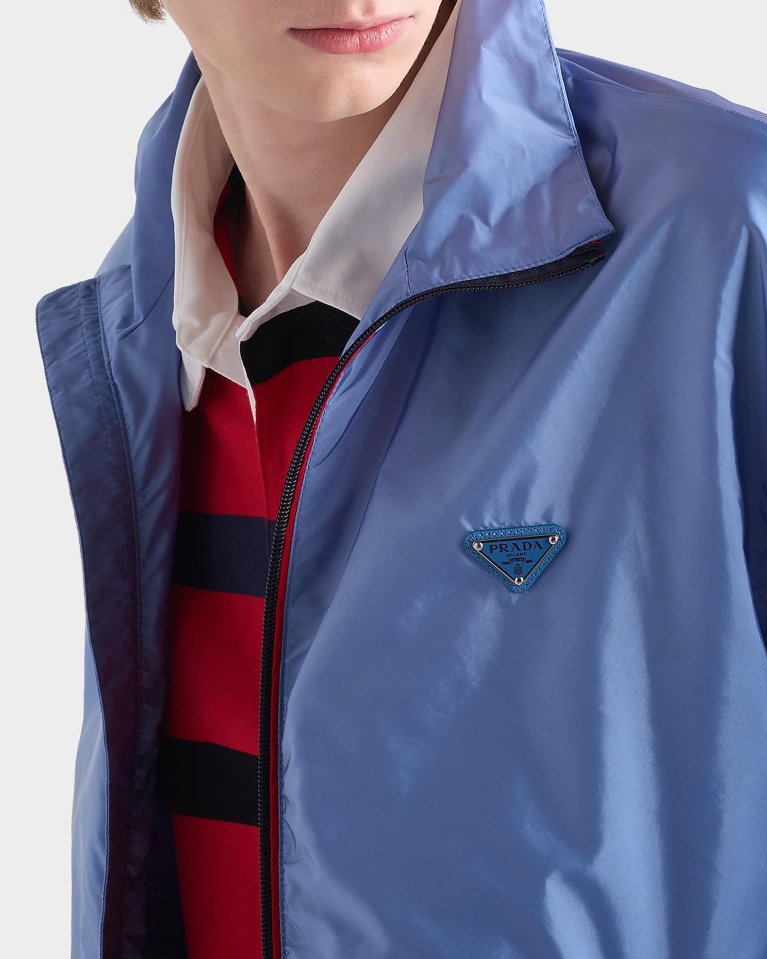 Prada Men's Re-Nylon Zip Jacket | Neiman Marcus