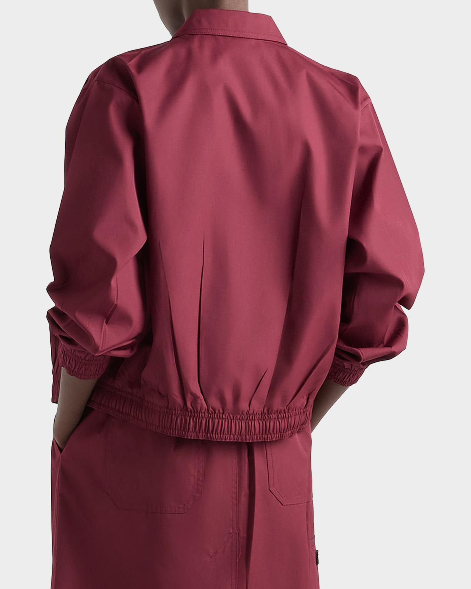 Prada Zip-Front Poplin Jacket | Neiman Marcus