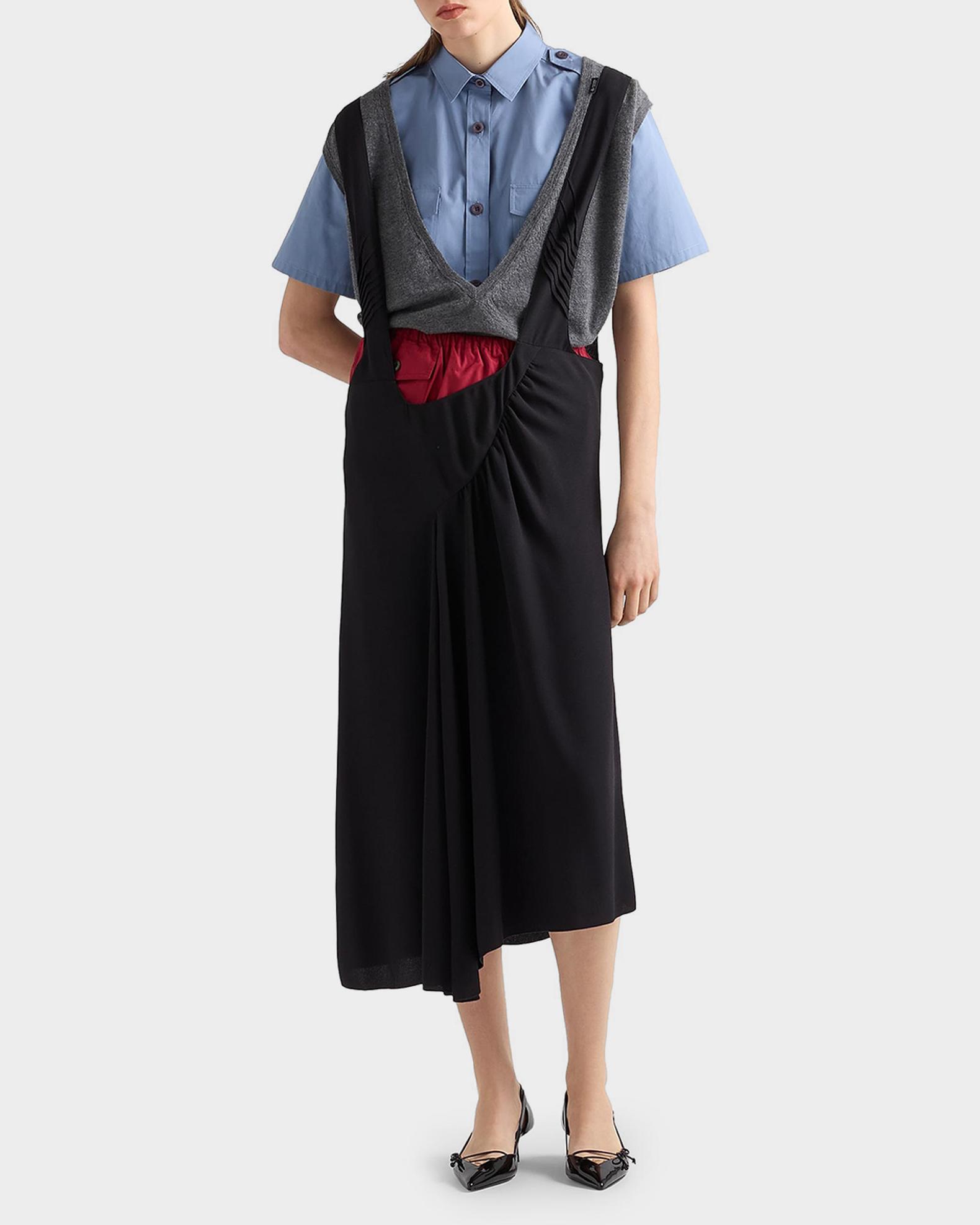 Prada Satin Sable Suspender Midi Dress | Neiman Marcus