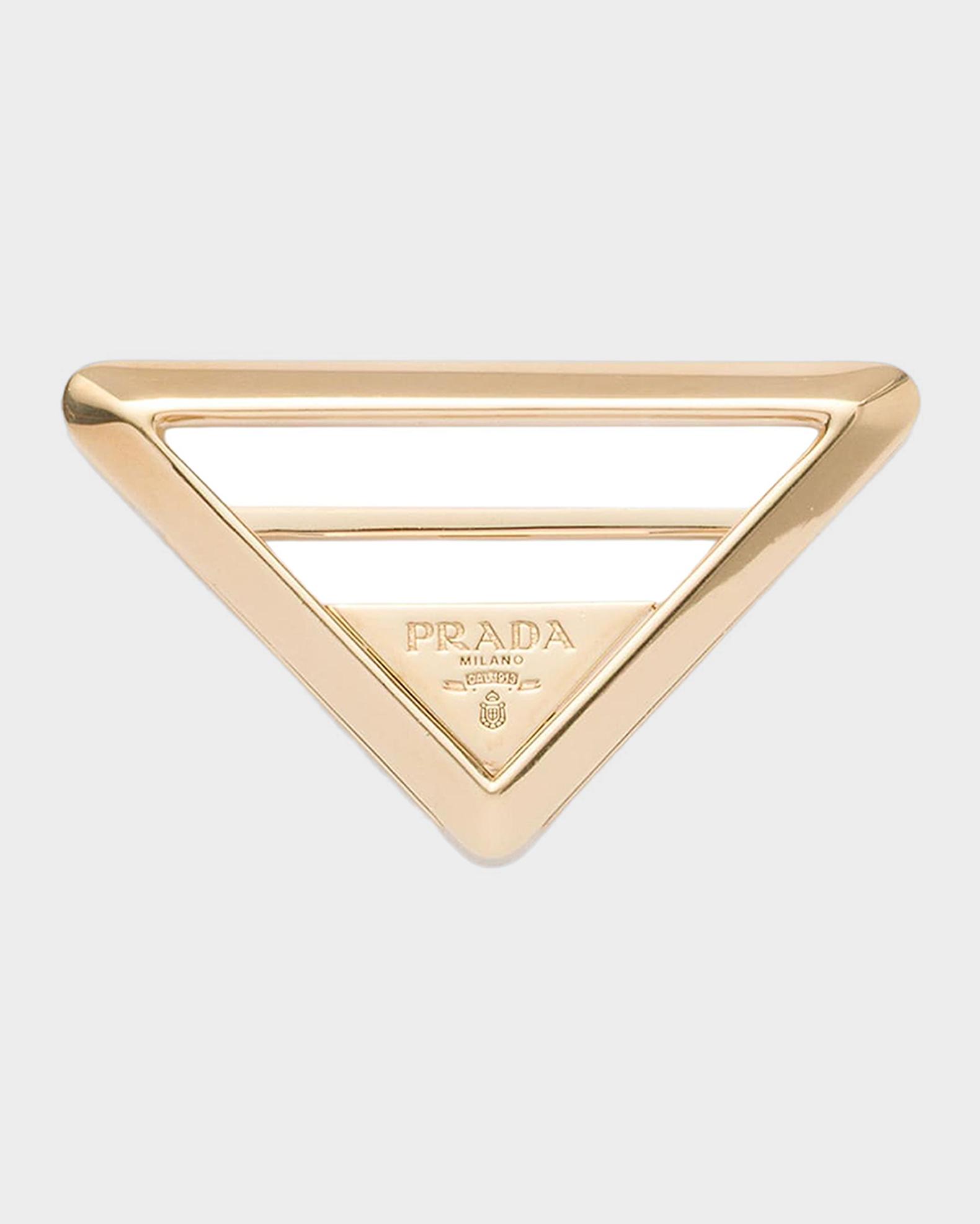 Prada Metal Triangle Scarf Ring | Neiman Marcus