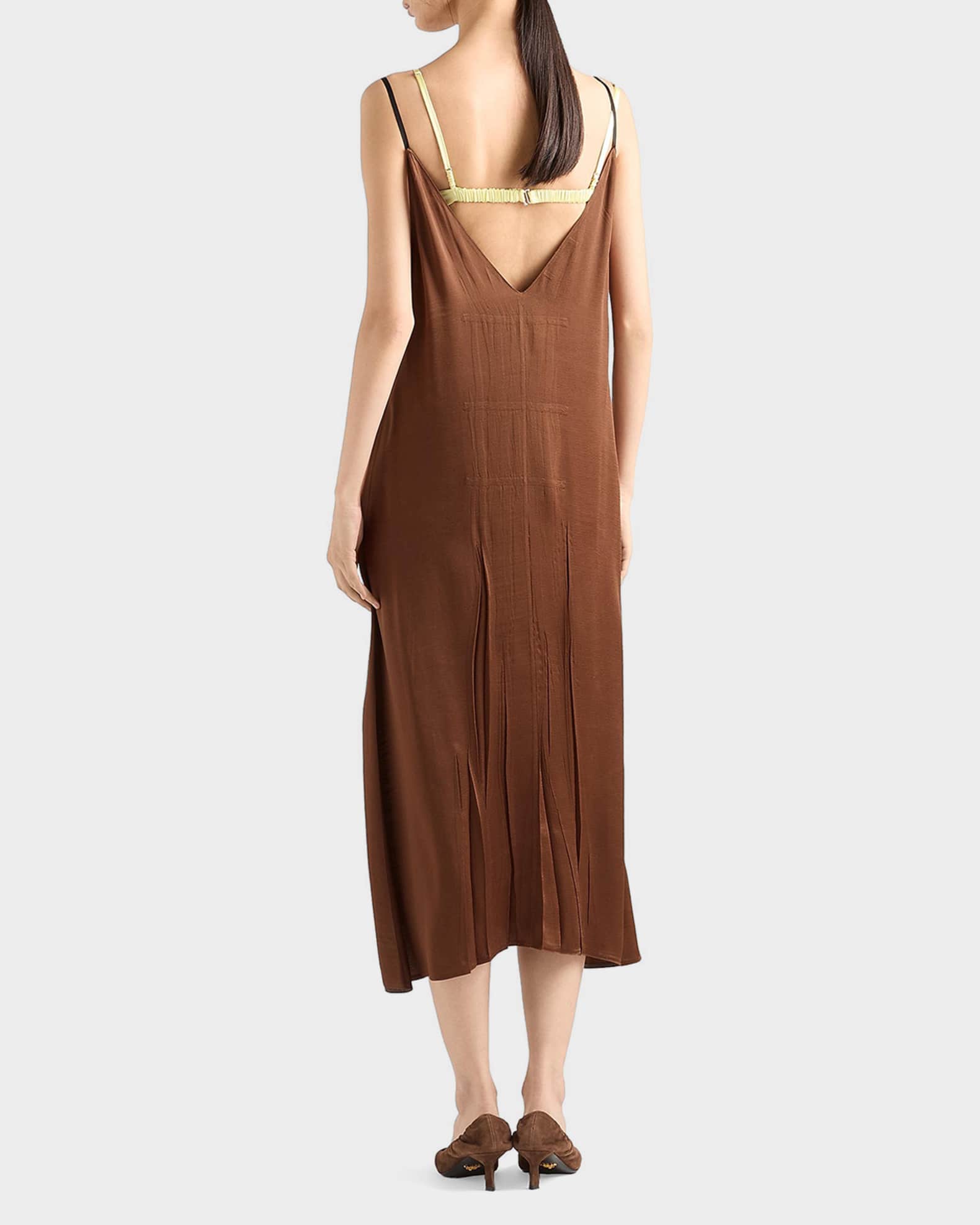 brown midi slip dress Freilla Brown Satin Midi Dress - 10 main image 0