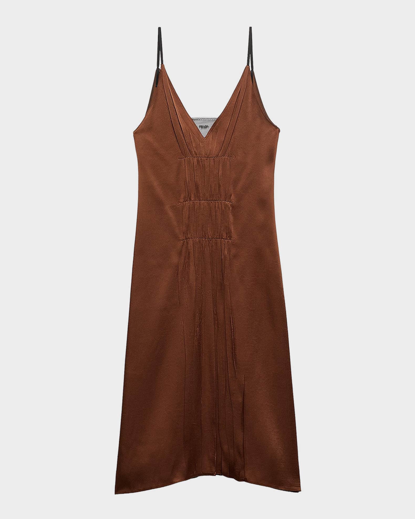 prada silk slip dress Satin Crepe Midi Slip Dress