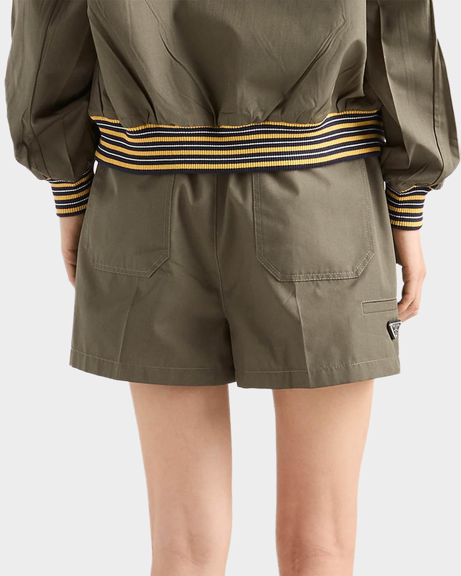 PRADASPORT ショーツ Prada Layered Poplin Pull-On Shorts | Neiman Marcus