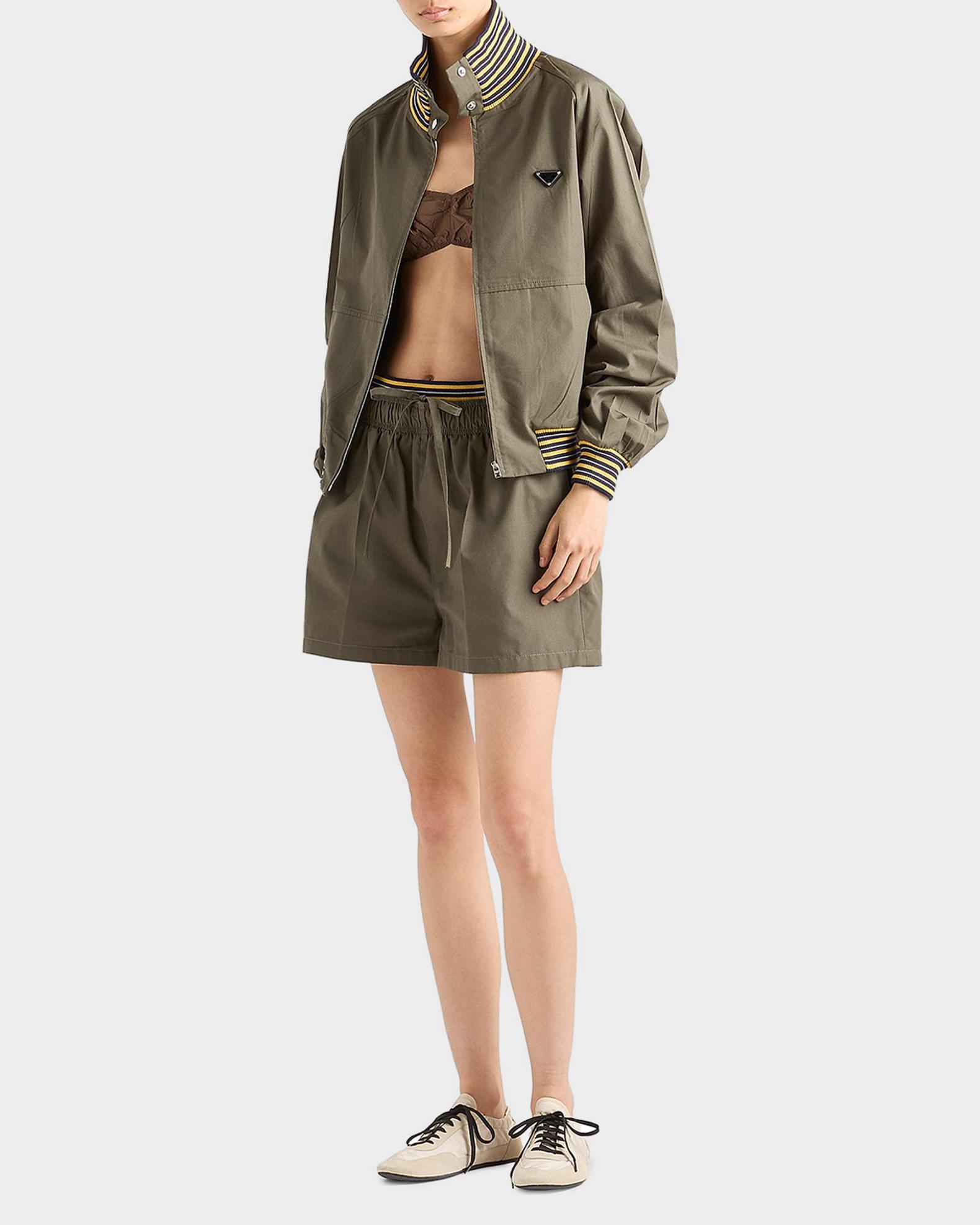 Prada Layered Poplin Pull-On Shorts | Neiman Marcus