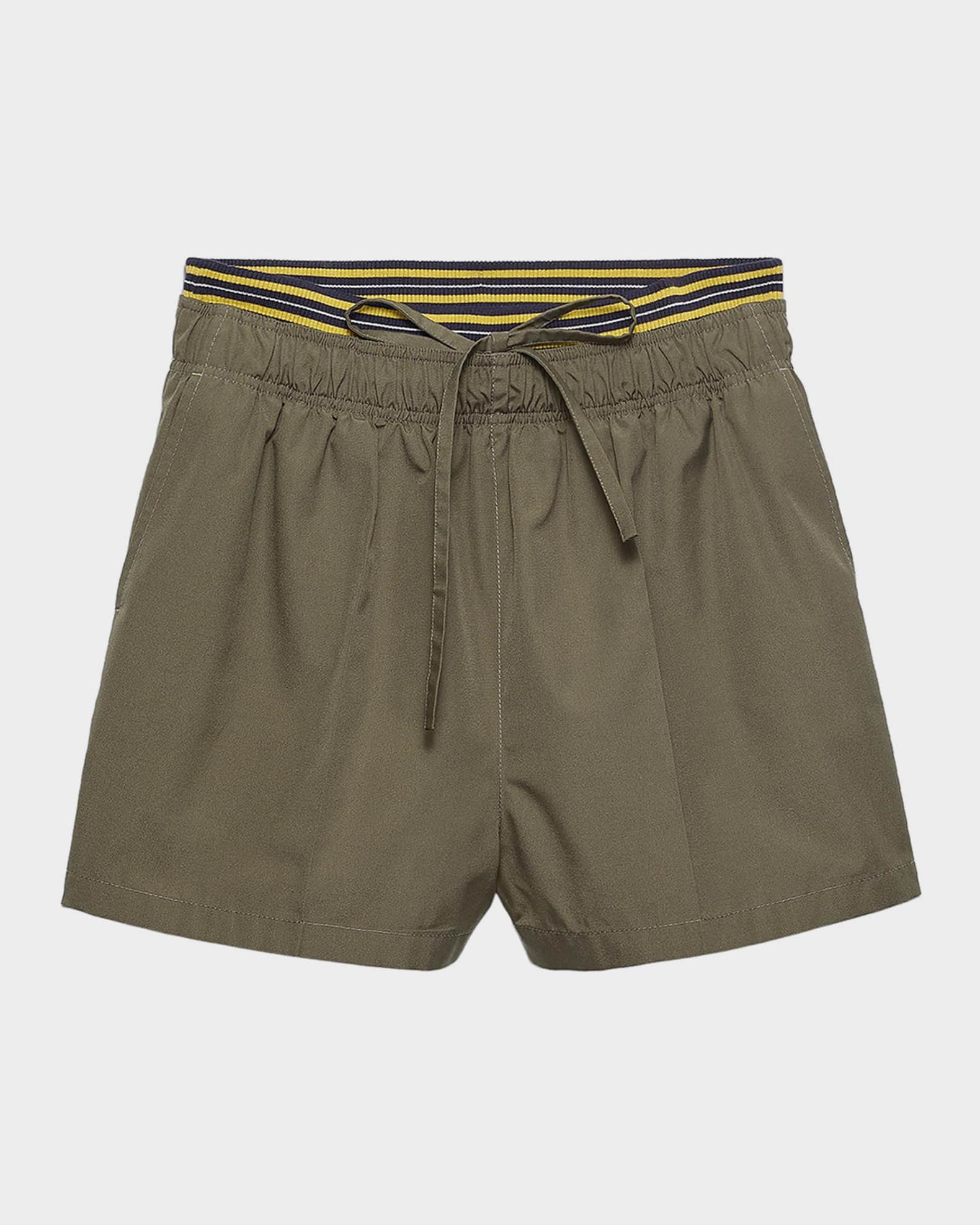 Prada Layered Poplin Pull-On Shorts | Neiman Marcus